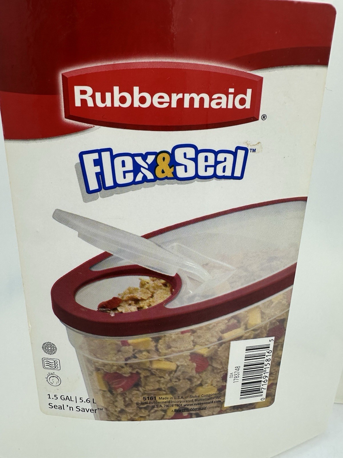 Rubbermaid Flex & Seal 1.5 Gallon 5.6 Liter Food Storage Container Clear Qty Two