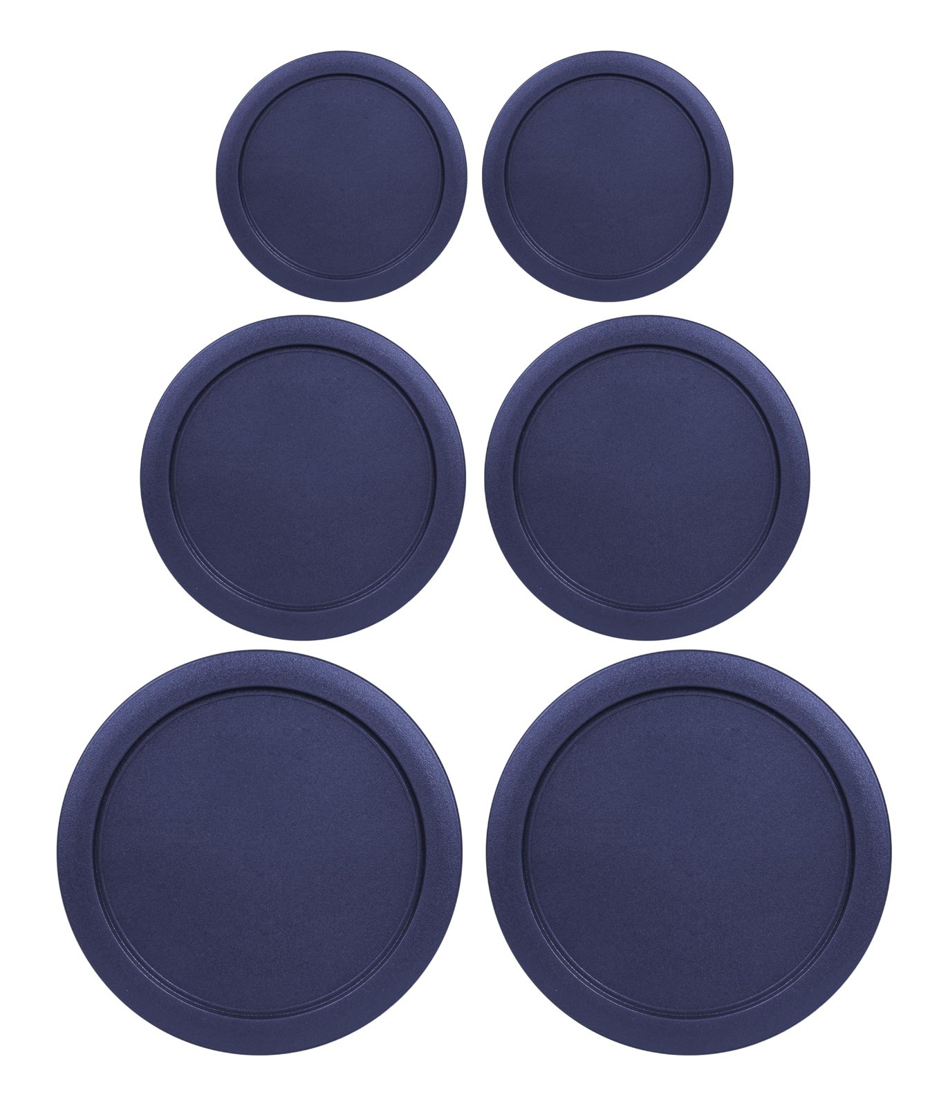 Replacement Lids for Pyrex Glass Containers 2-Cup 4-Cup 7 Cup Round 6pcs Navy