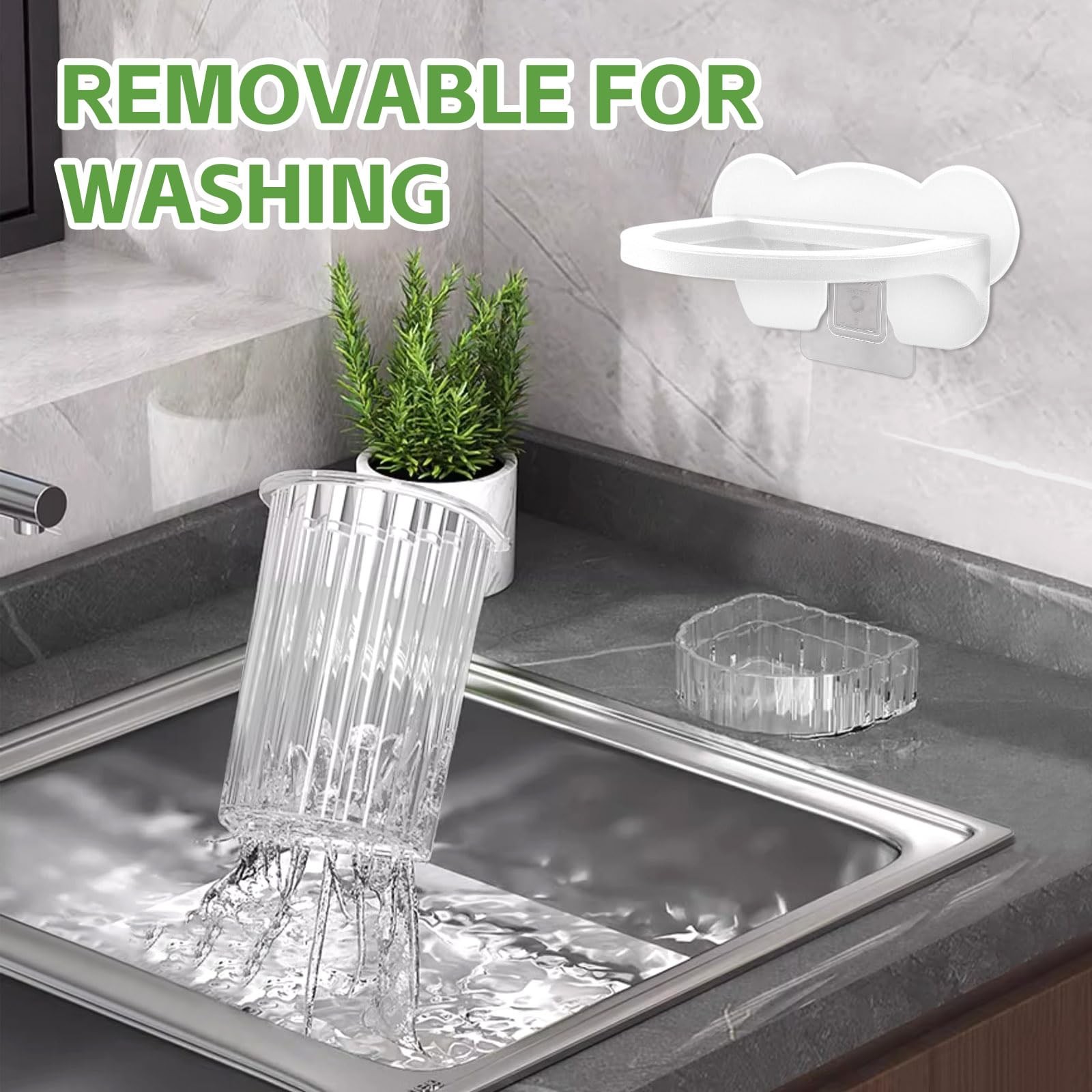 Removable Plastic Ice Scoop with Holder for Freezer Bucket, Kitchen Ice Cube …