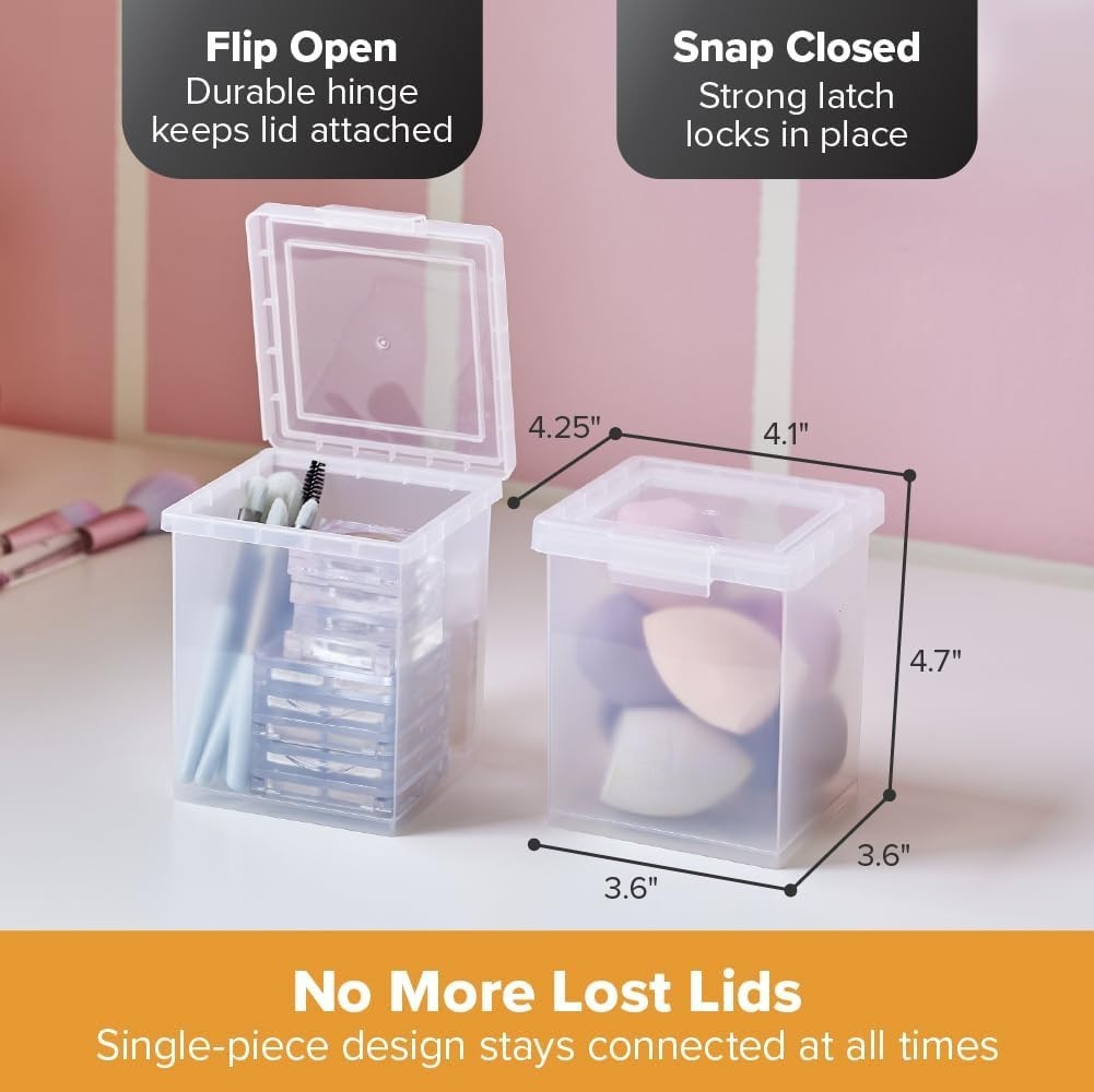 Compact Clear Storage Boxes with Snap Closure – Stackable & Organized – 2 Pack