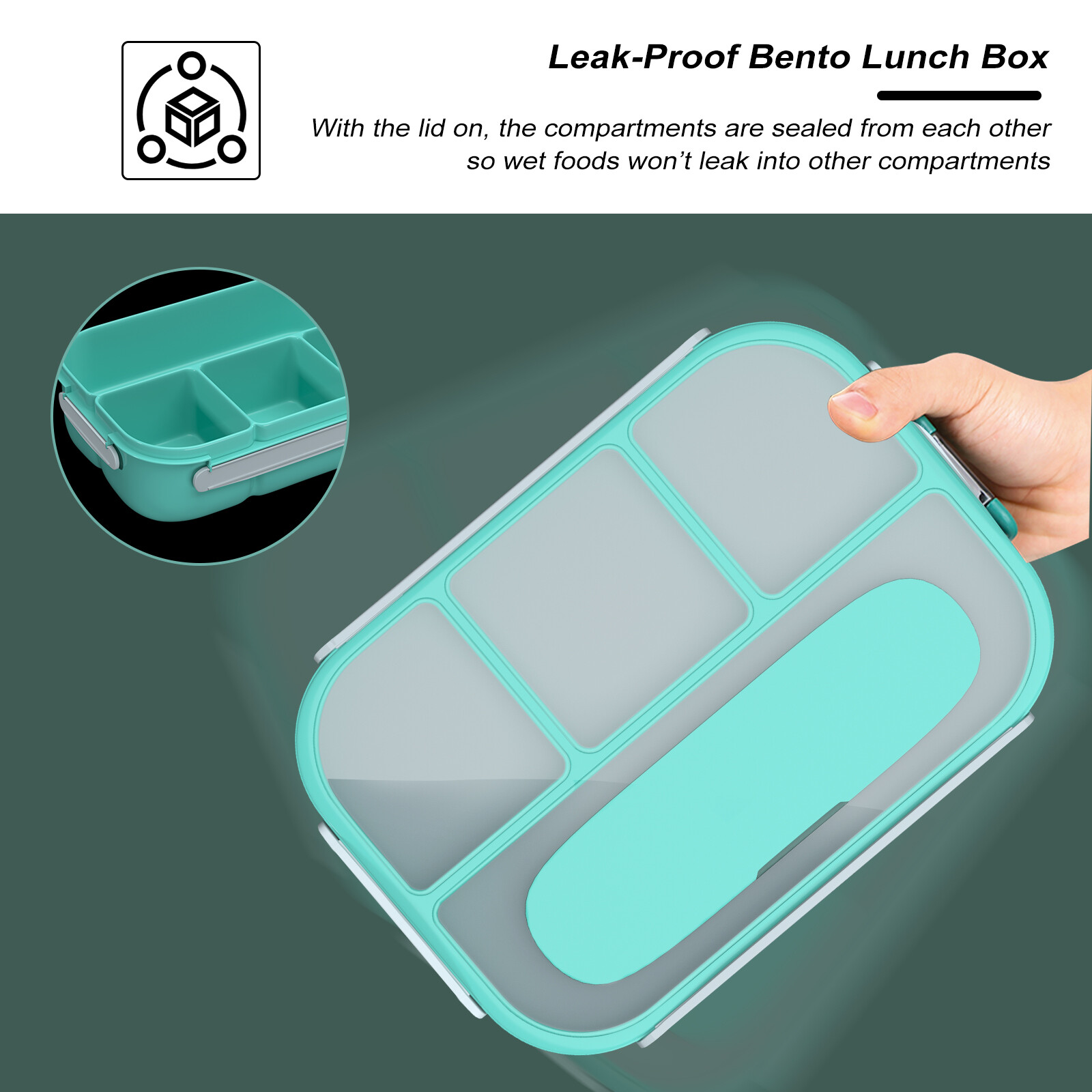Bento Lunch Box for Toddler Kids 4 Compartment Bento Style Leakproof Lunch Boxes