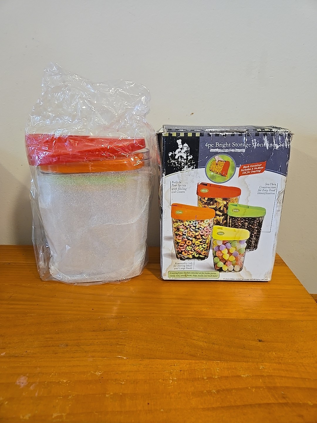 New In Box 4pc Nesting Storage Container Set Gourmet Kitchen 4.75″ to 7″