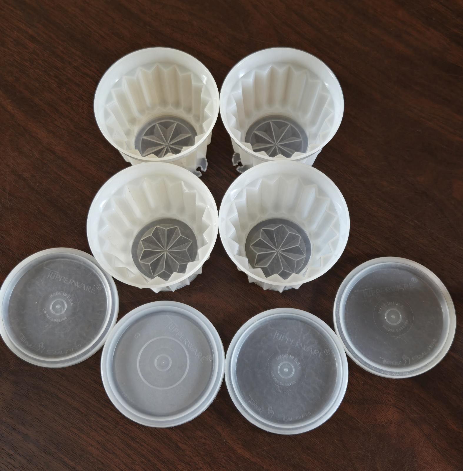 Vintage Tupperware Dessert Mold Pie Slice Container Lot Frosted USA