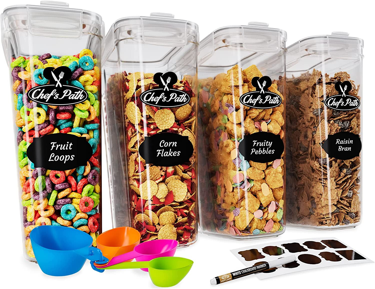 Cereal Containers Storage Set Large (4L,135.2 Oz), Airtight Food Storage Contain