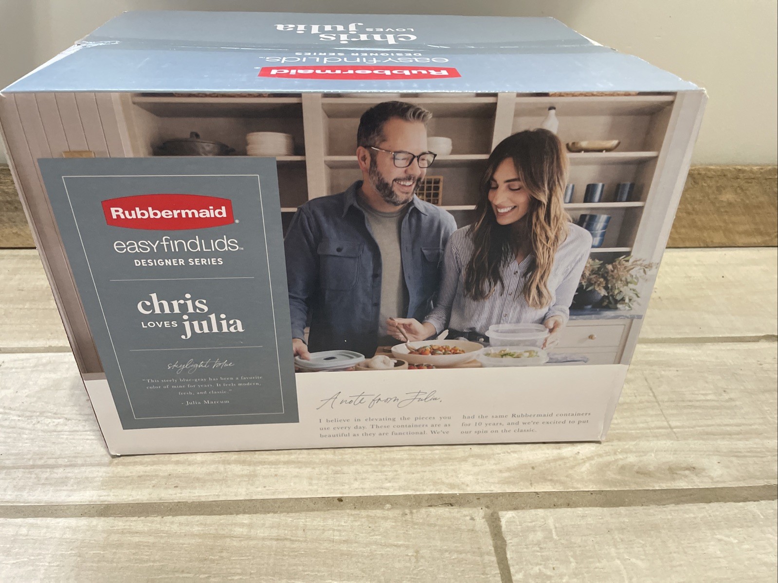 Chris Loves Julia Rubbermaid Designer 34 Piece Set Blue Gray NIB