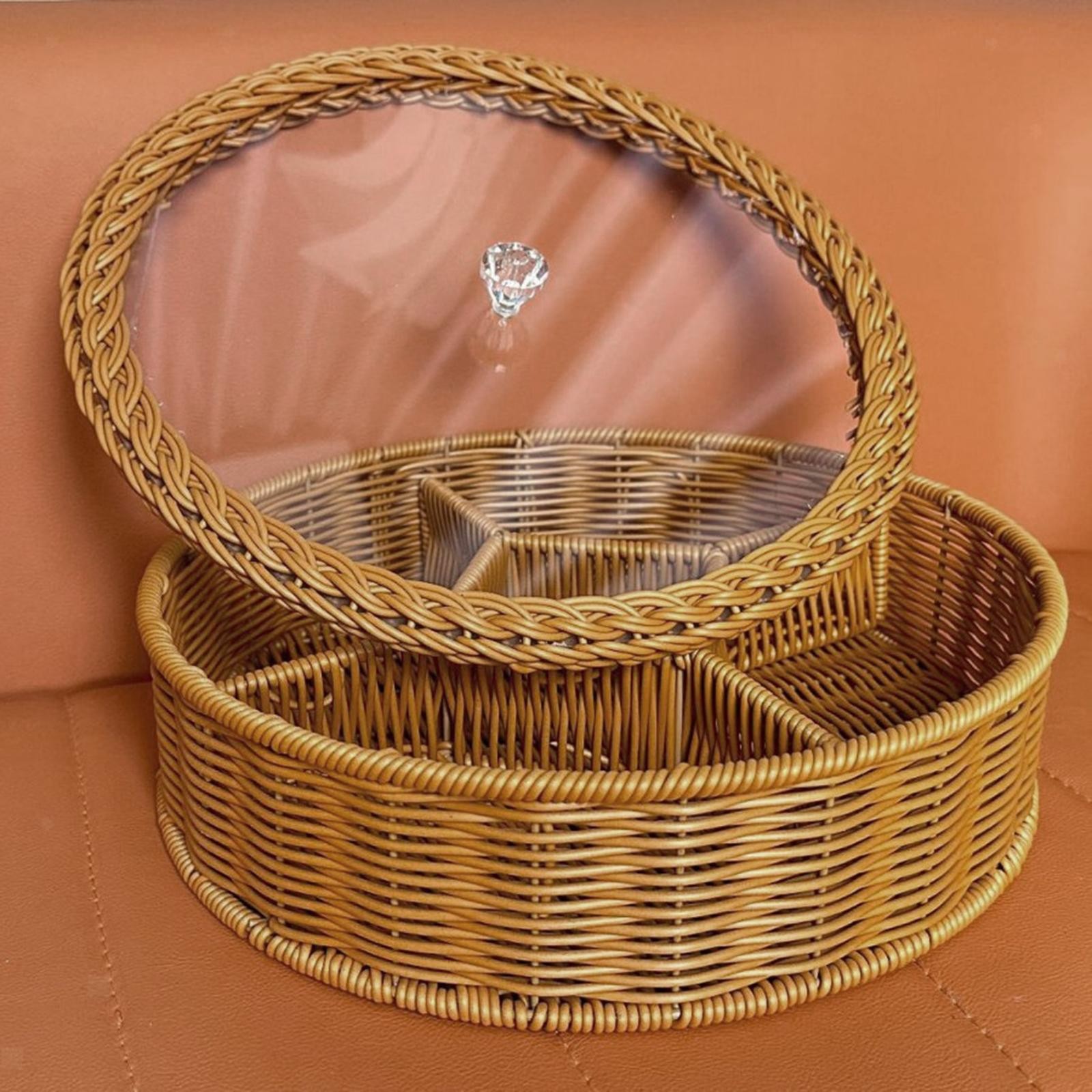 Divided Serving Tray Storage Basket Decorative Food Storage Container Dried