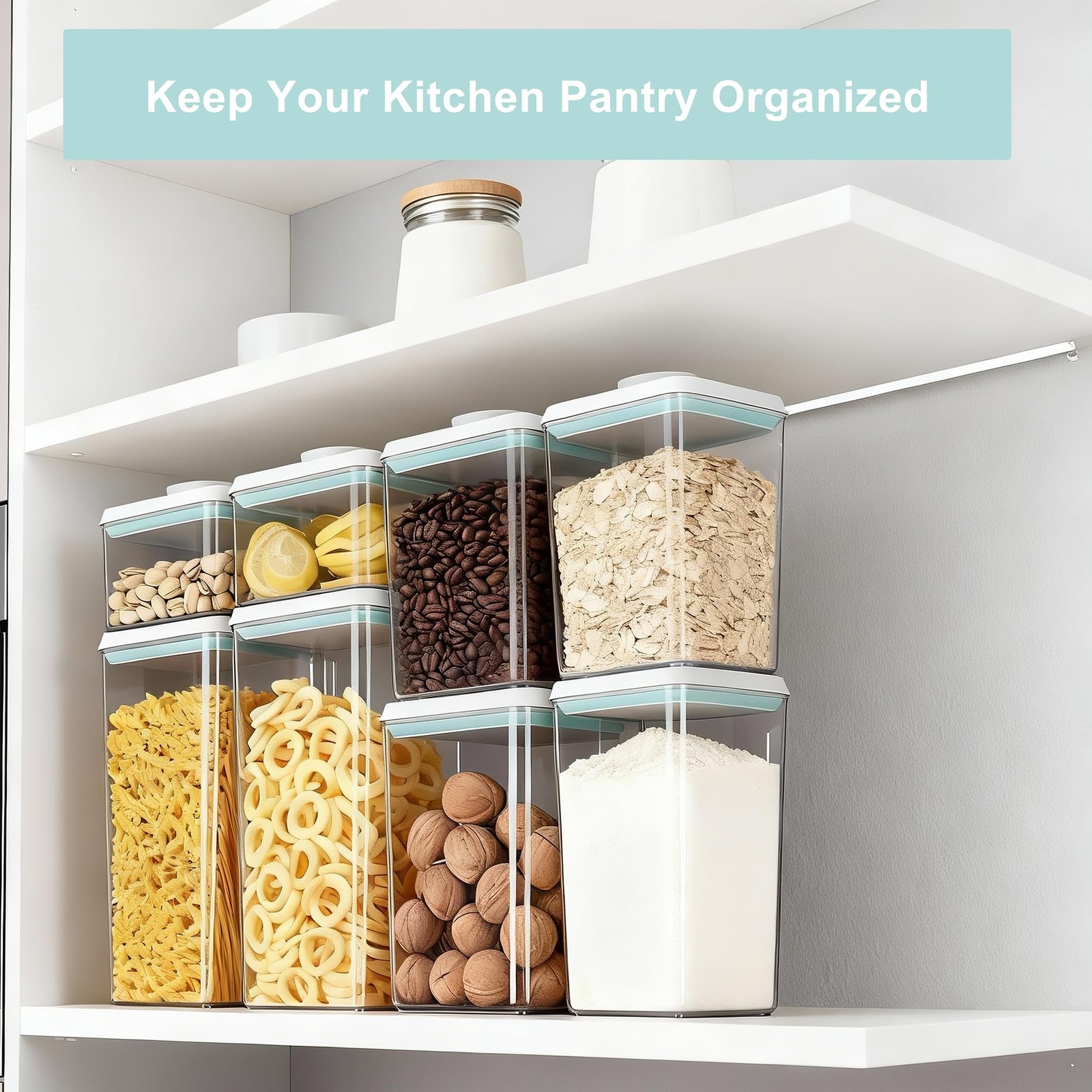 Cozey Daily Pop Containers with Lids – Stackable Airtight Food Storage, Kitch…
