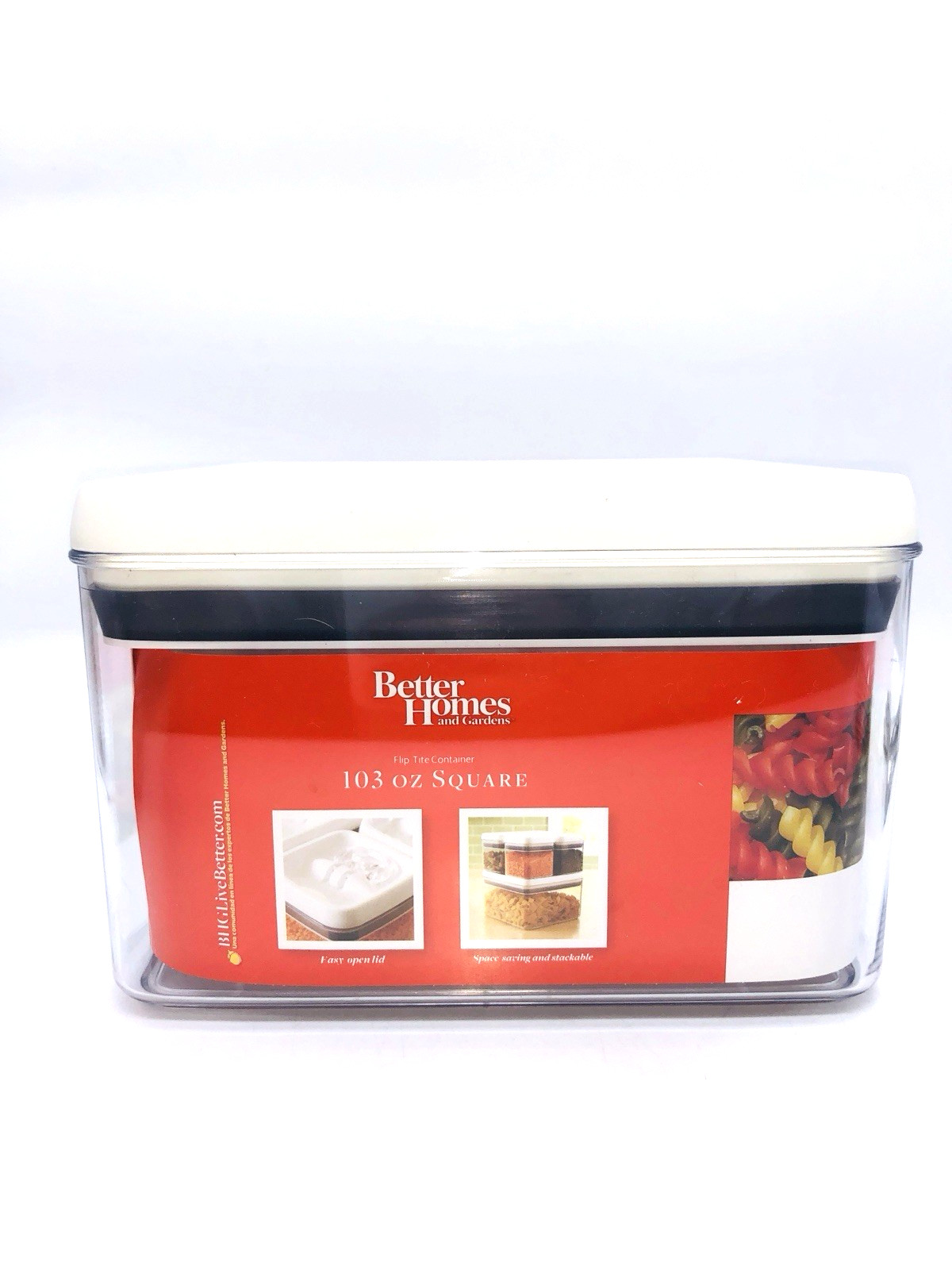Better Homes & Gardens Canister 3 Liter Flip-Tite Square Food Storage Container