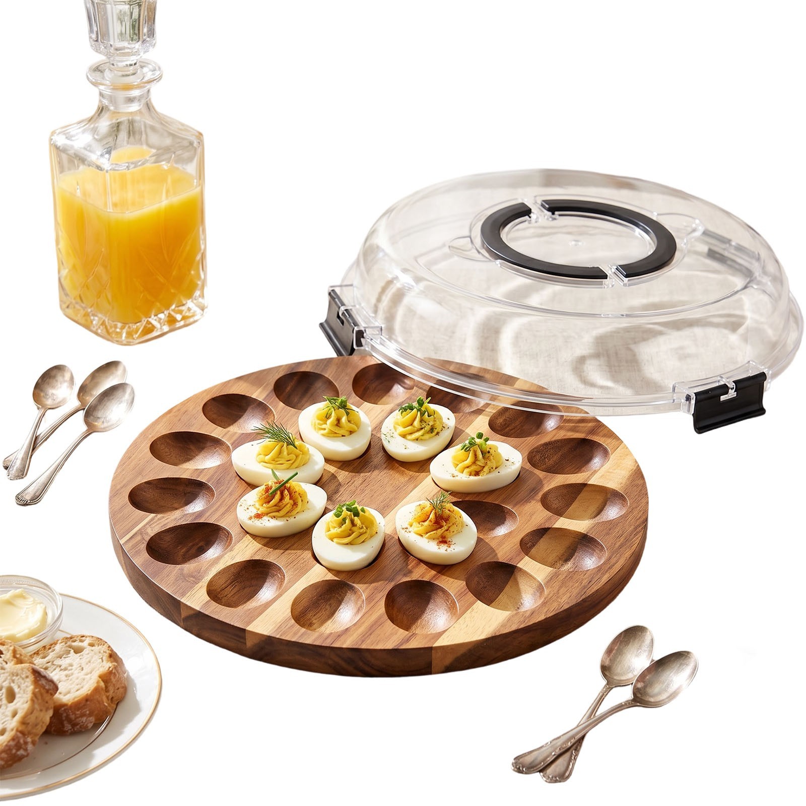 Deviled Egg Containers with Lid & Secure Snap, Holds 24 Eggs Deviled Egg Tray US