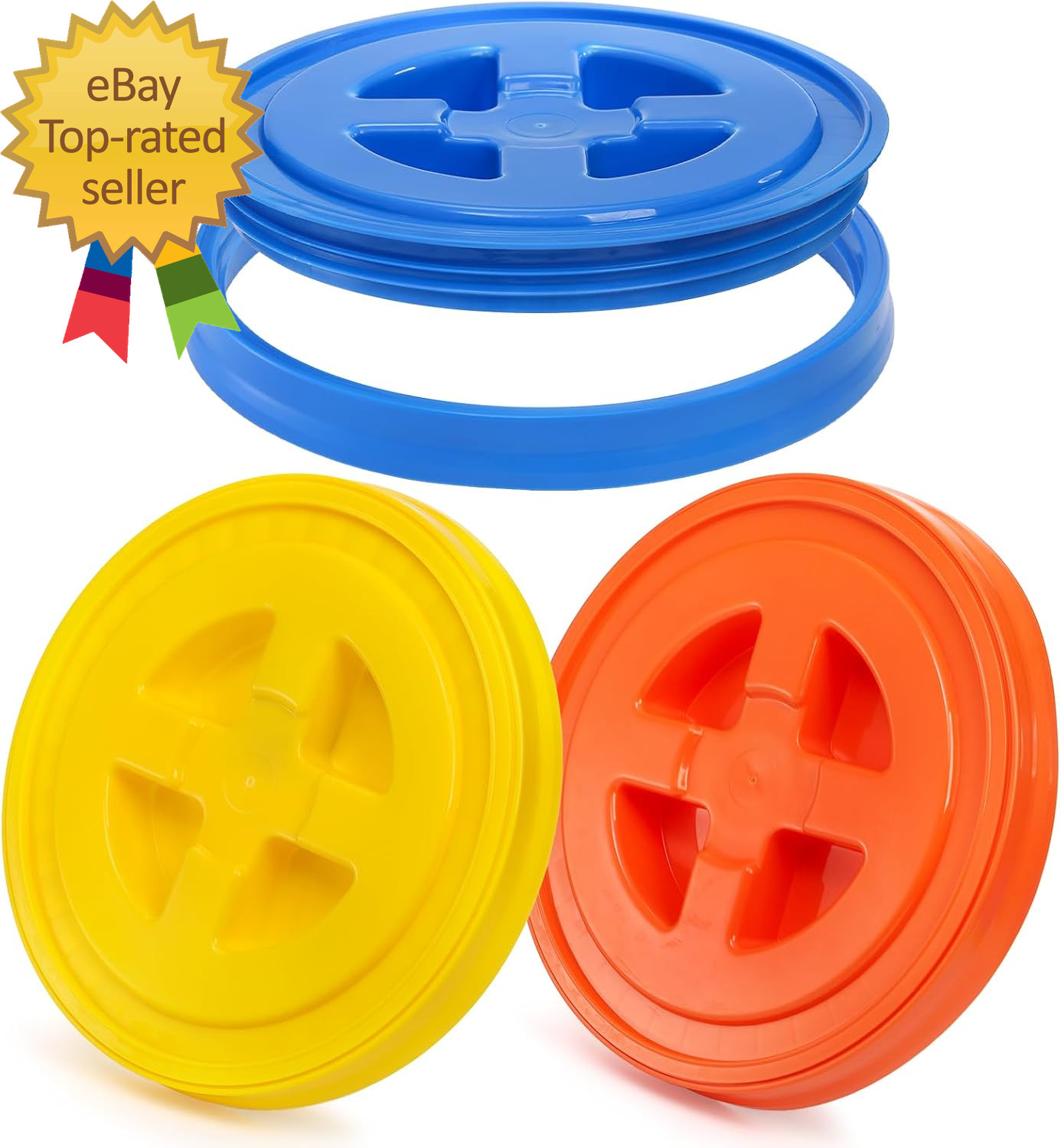 3 Pieces 5 Gallon Bucket Lid 12 Inch Plastic Screw Leak Proof Reusable