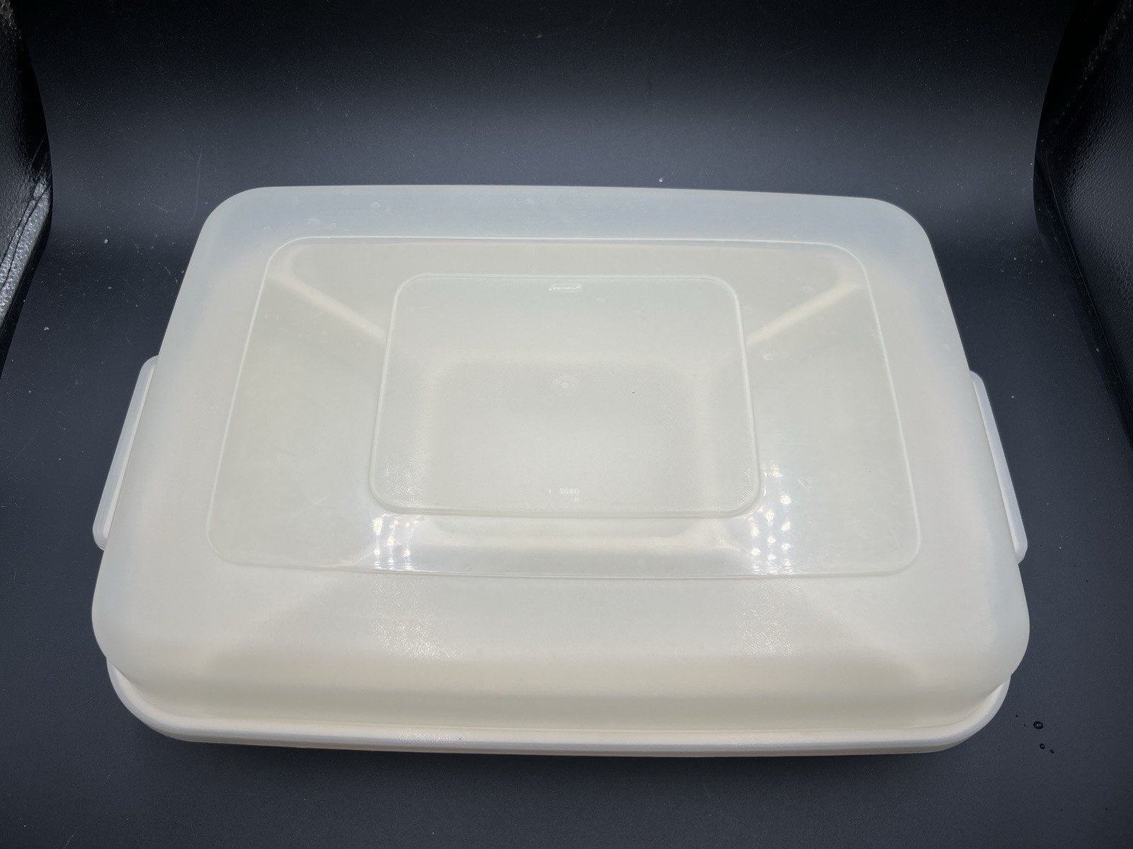 VTG Rubbermaid Servin Saver Almond #0833 Divided Tray & Lid