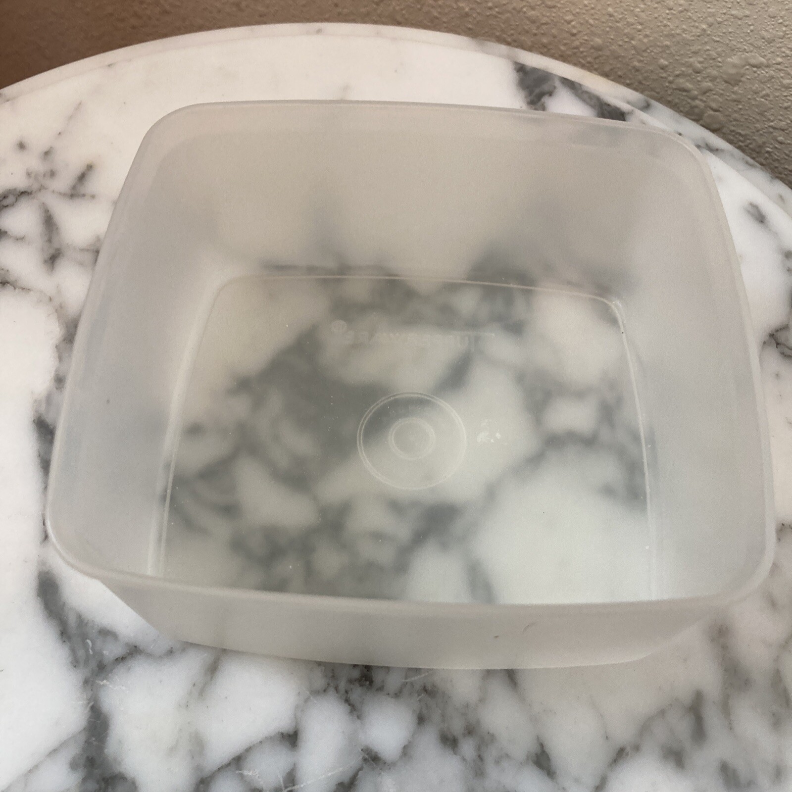 Tupperware Mini Square Freezer Snack Sandwich Container with Pink Lid