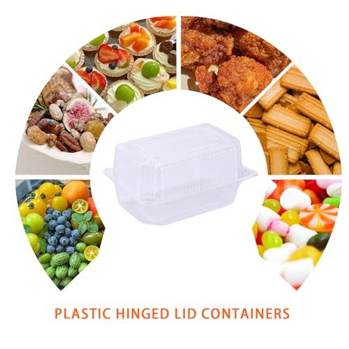 100 Pcs Clear Plastic Take Out Containers Bulk, 7.2″ x 5″ x 3.5″ – 100pcs