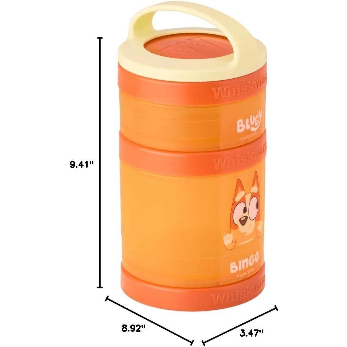 Bluey ~ Whiskware 3 snack Stacks ~ BPA and Phthalate-free Dishwasher Safe
