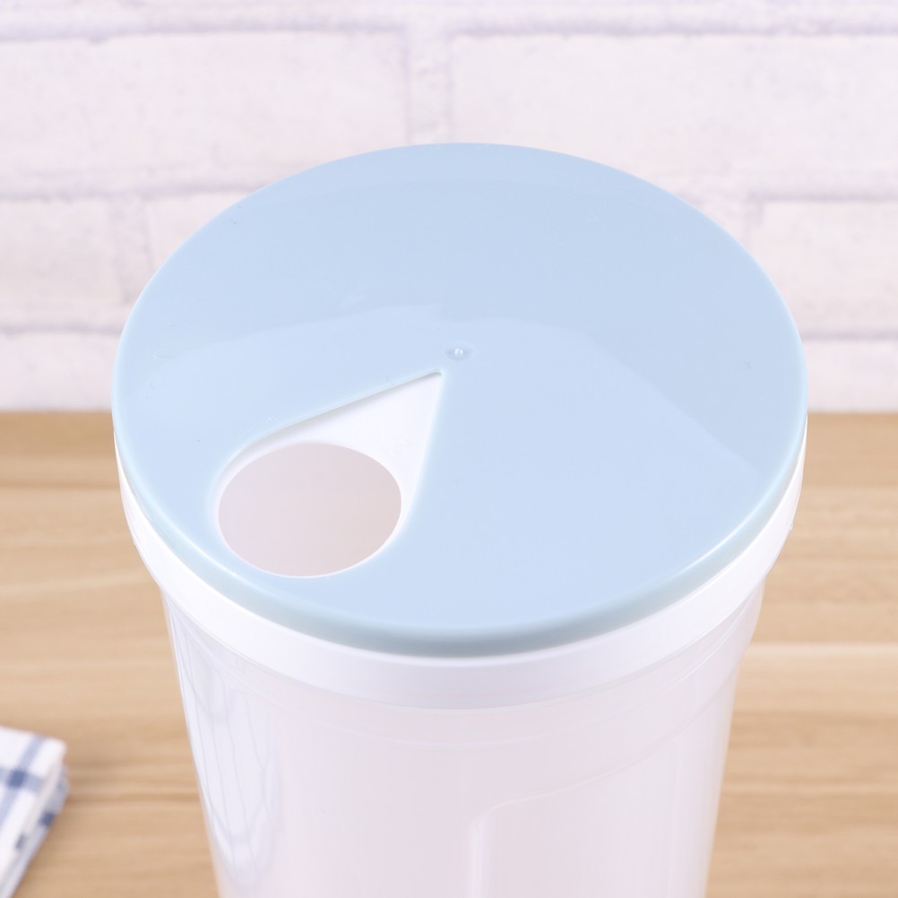 Rotating Lid Spaghetti Storage Box in Blue Keeps Cereals and Grains Fresh