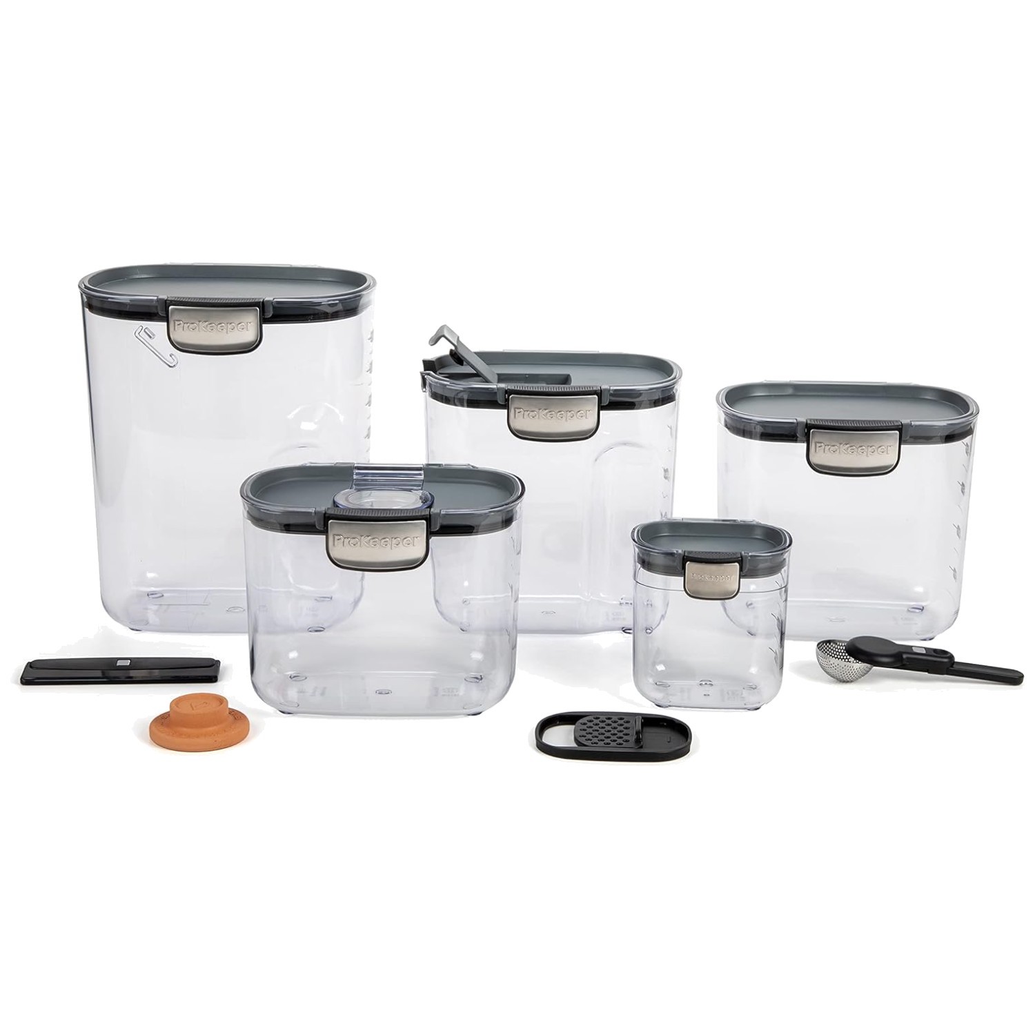 Clear Plastic Flour Sugar Canister with Accessories