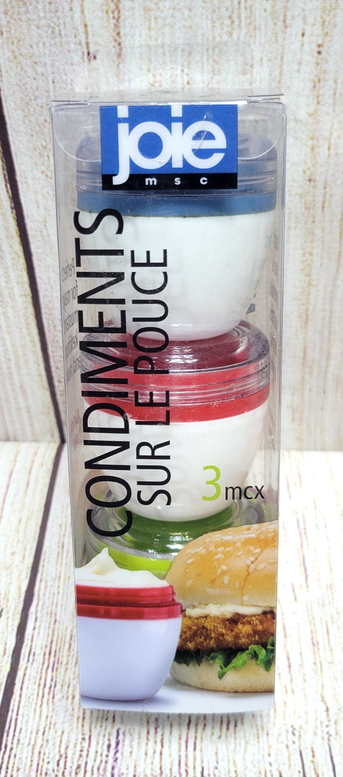 Joie MSC – Small Condiments On The Go Containers W/Silicone Covers – Set of 3