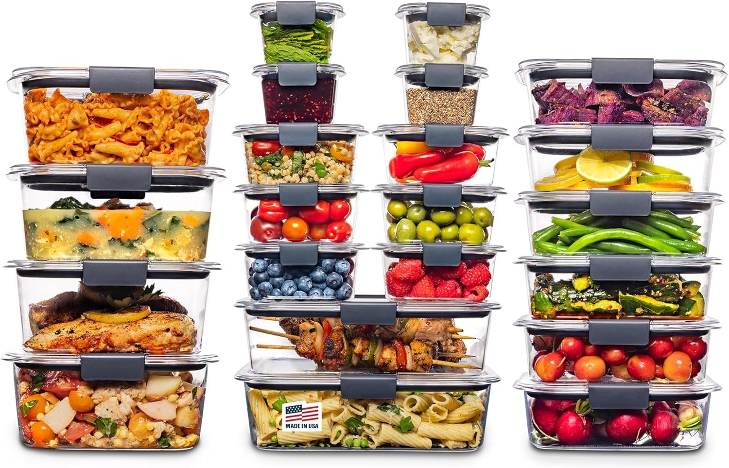 Rubbermaid BrilB07X64Z8liance 44-Pc Food Storage Container Set Airtight BPA-Free