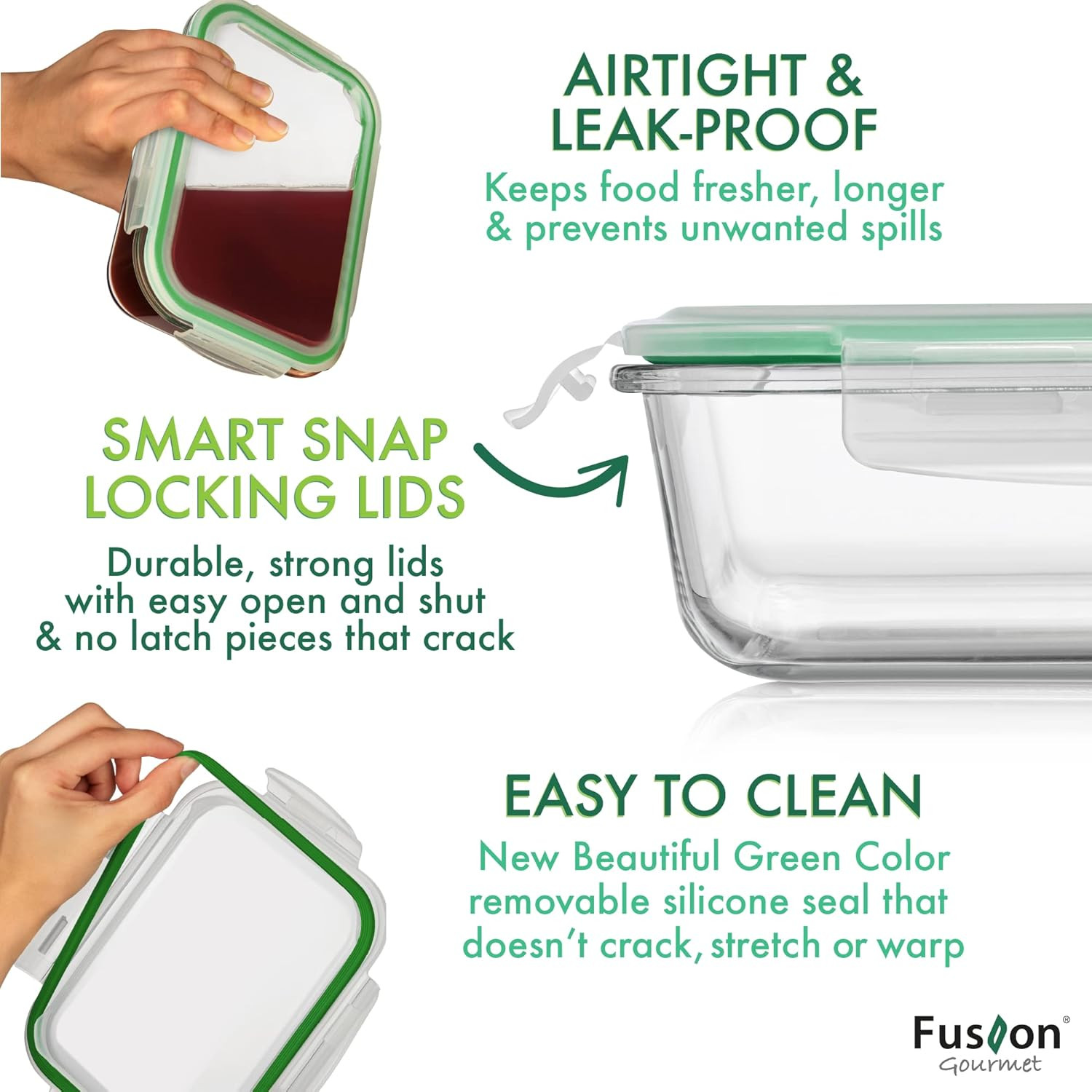 8 Pack 35 Oz Glass Storage Containers with Lids – Airtight, Leakproof, Oven, Mic