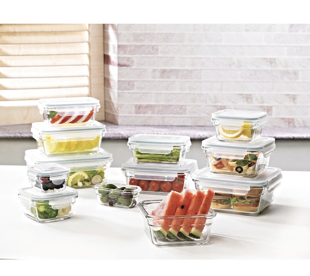 Member’s Mark 24-Piece Glass Food Storage Set by Glasslock BPA Free Containers