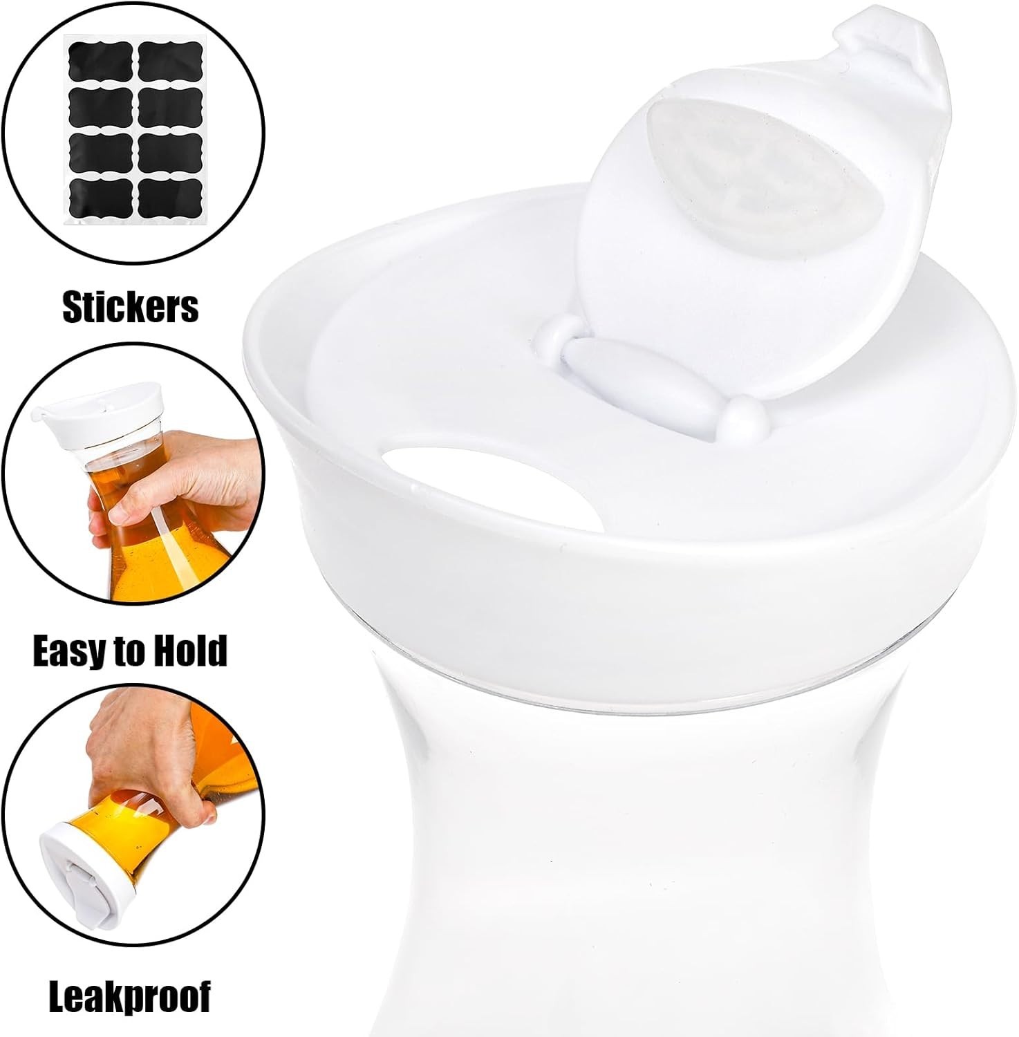 Jarras de agua de 1,5 litros con tapa (paquete de 8) – Jarras de plástico para j