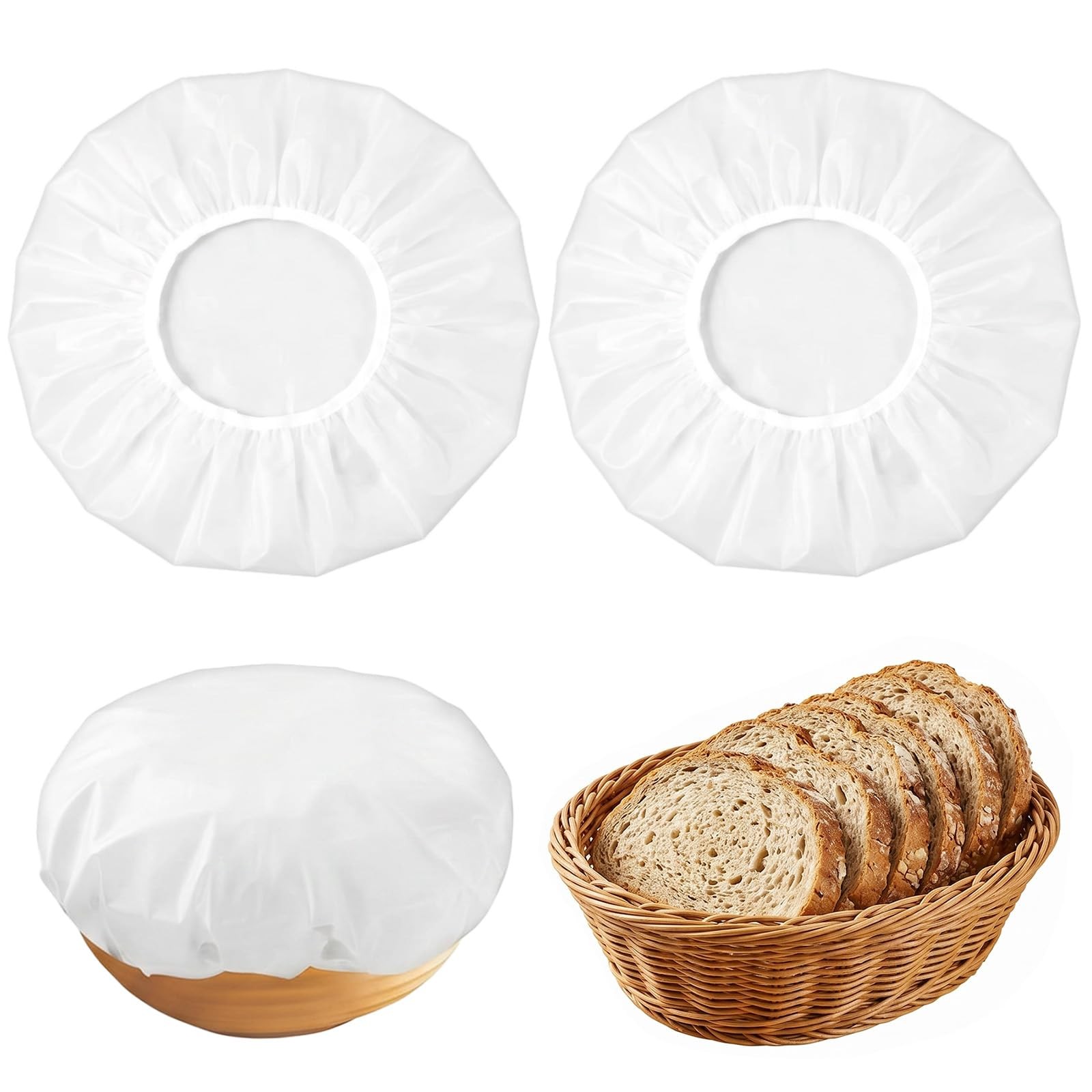 2Pcs Eva Plastic Bowl Covers Fits 6-11 Inch Bowls, Reusable Elastic Sourdough…