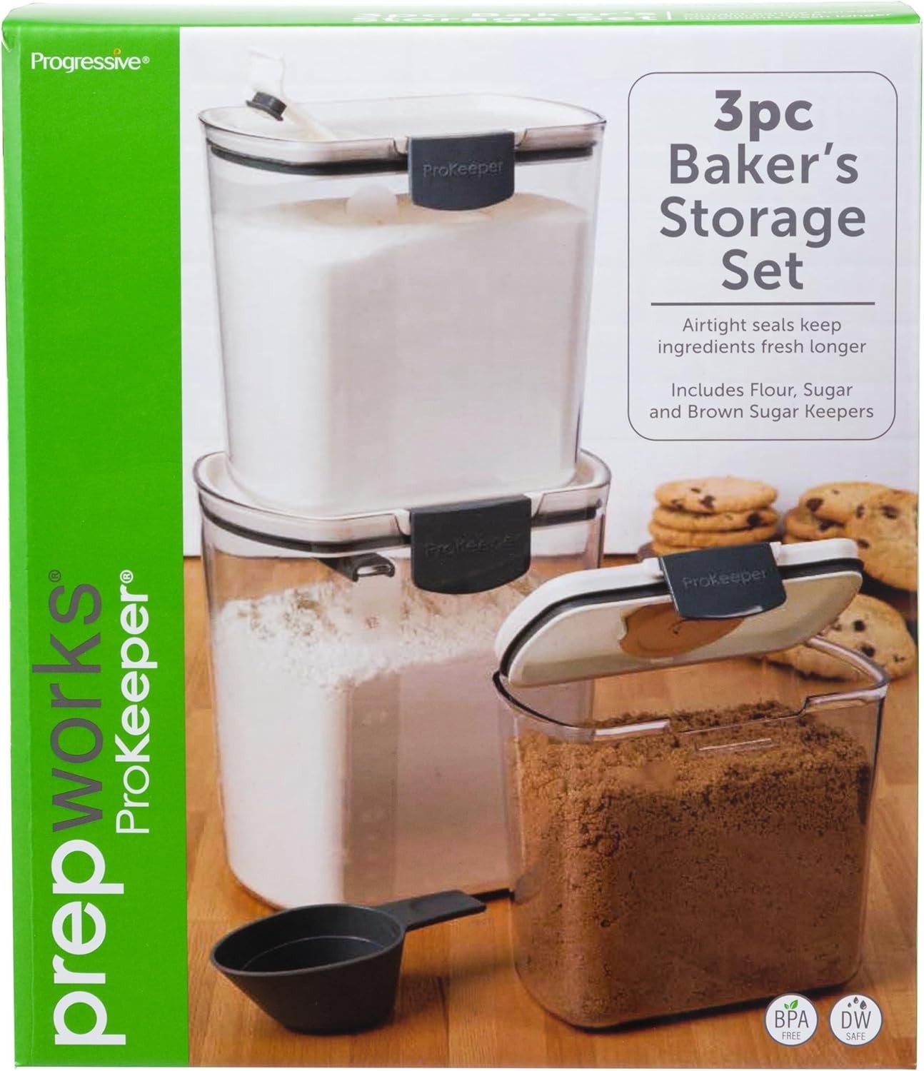 Elegant 3-Piece Baking Storage Set with Airtight Flour, Sugar Canisters – 9.7Q