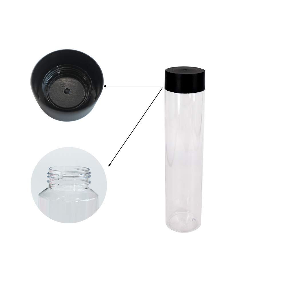 12 Pack 16 Oz 500 Ml Clear Pet Plastic Juice Bottles With Black Lids Plastic S