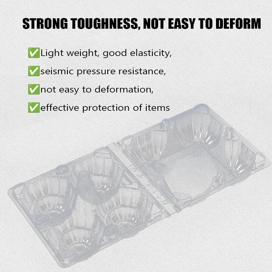 20 PCS Plastic Clear Egg Cartons Holds 4 Eggs Blank Tray Farm Market Display