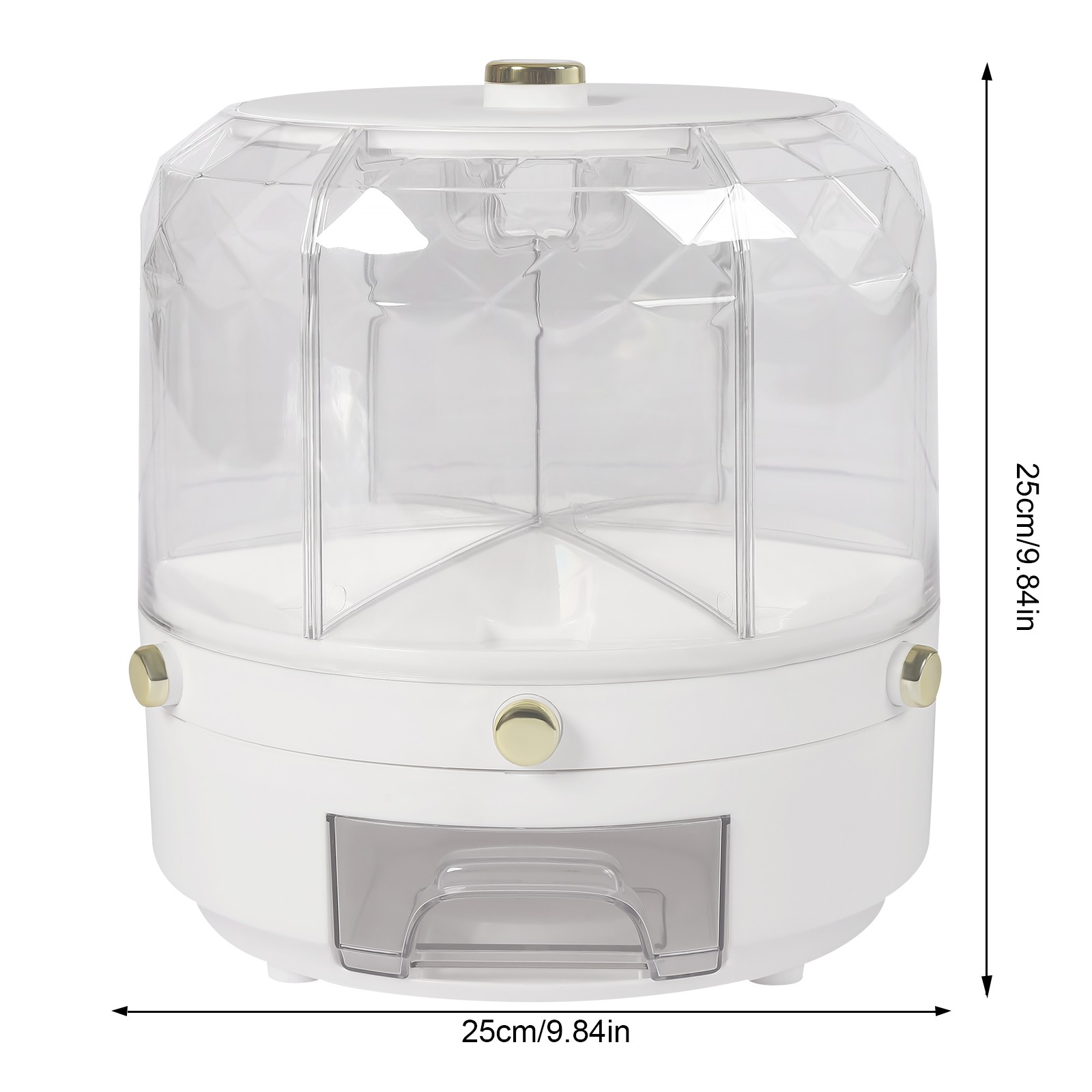 6 in 1 360?? Rotating Grain Cereal Dispenser Storage Box Kitchen Rice Container