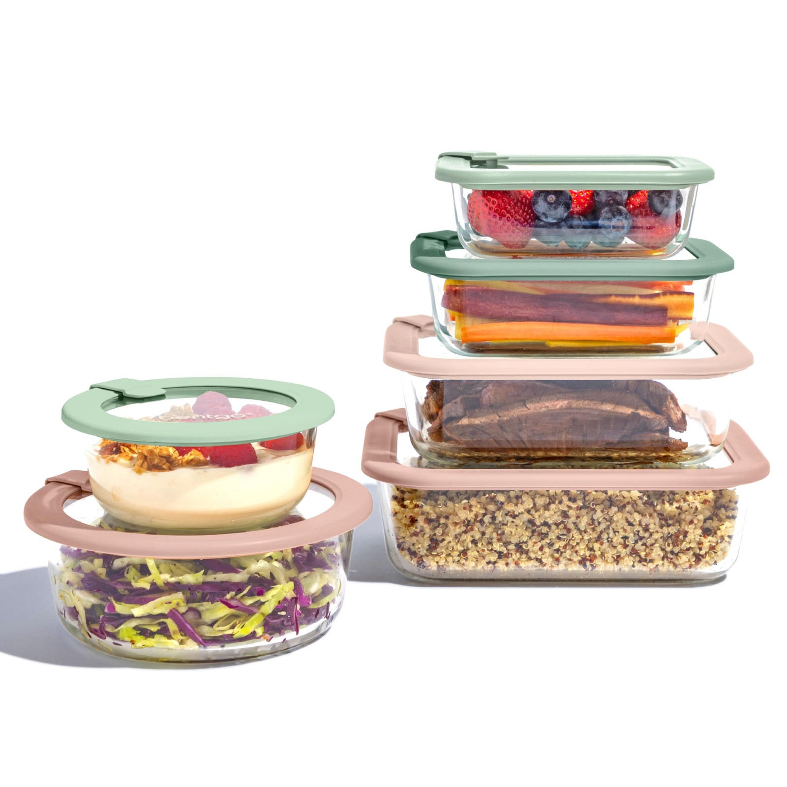 Signature Leak-Proof Glass Food Storage – 12-Piece Set, 1-Compartment Meal Pr…