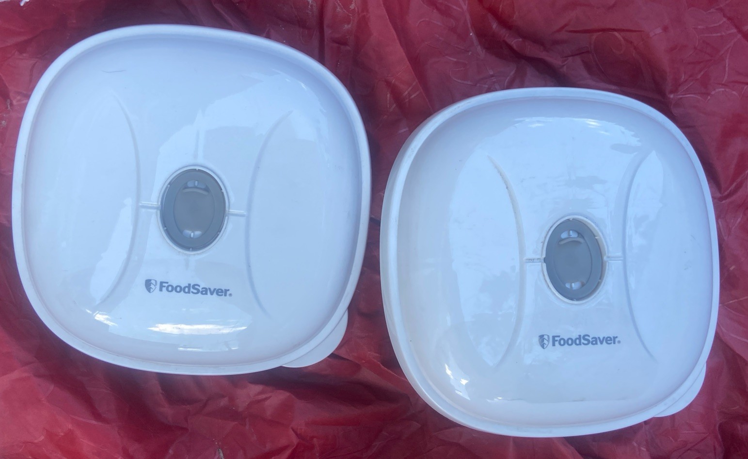 2 Food Saver Vacuum Storage Container w. Lid Small Rectangular Lunch Leftovers