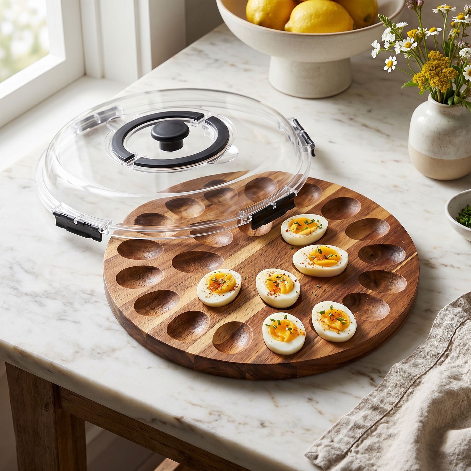 Deviled Egg Containers with Lid & Secure Snap, Holds 24 Eggs Deviled Egg Tray US