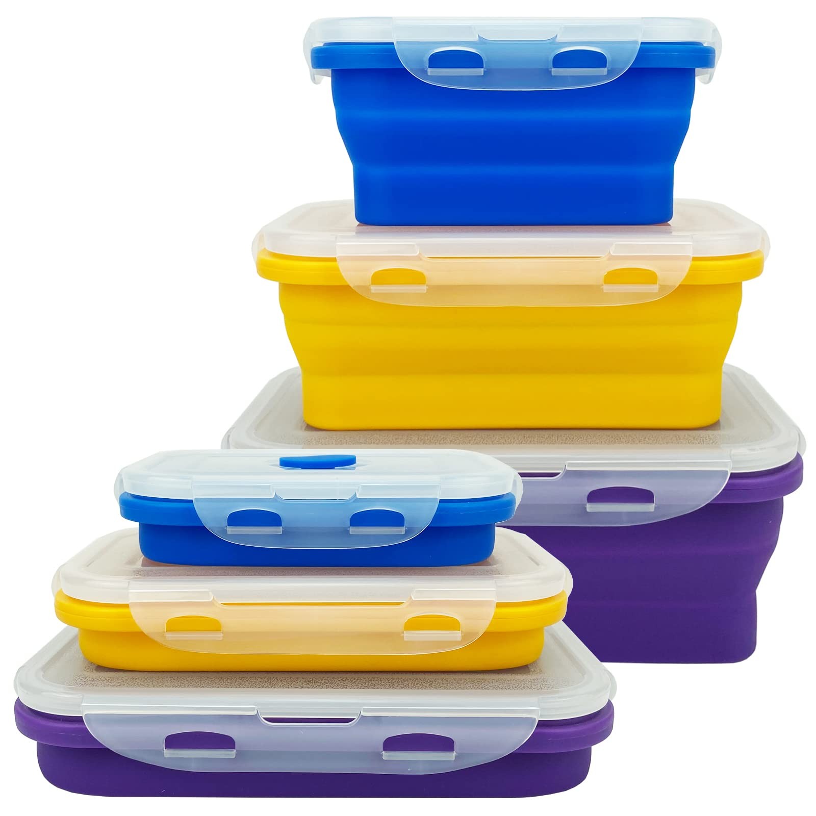 Camping Travel Collapsible Food Storage Container with Lids Stackable Silicone