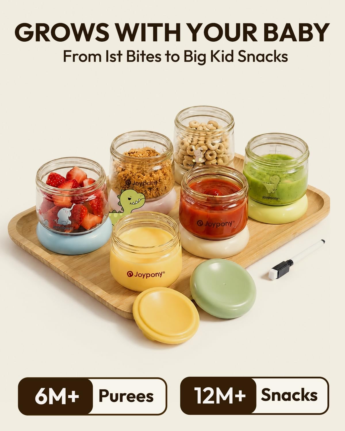 PPSU Baby Food Containers, 6oz Leakproof Baby Food Jars with Lids, Freezer Sa…