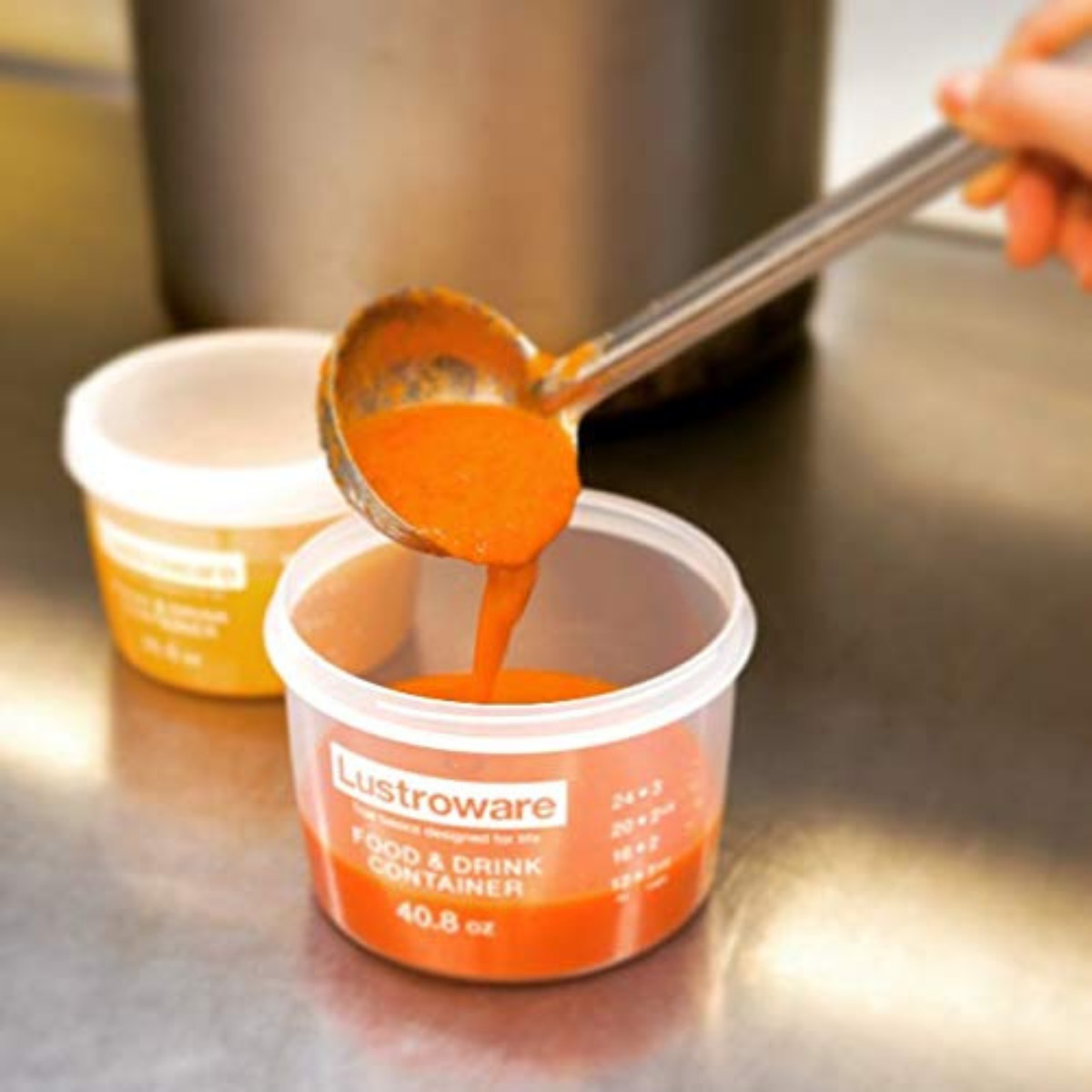 3pc, Lustroware Airtight Nestable Food Container Set, Microwave Dishwasher Safe
