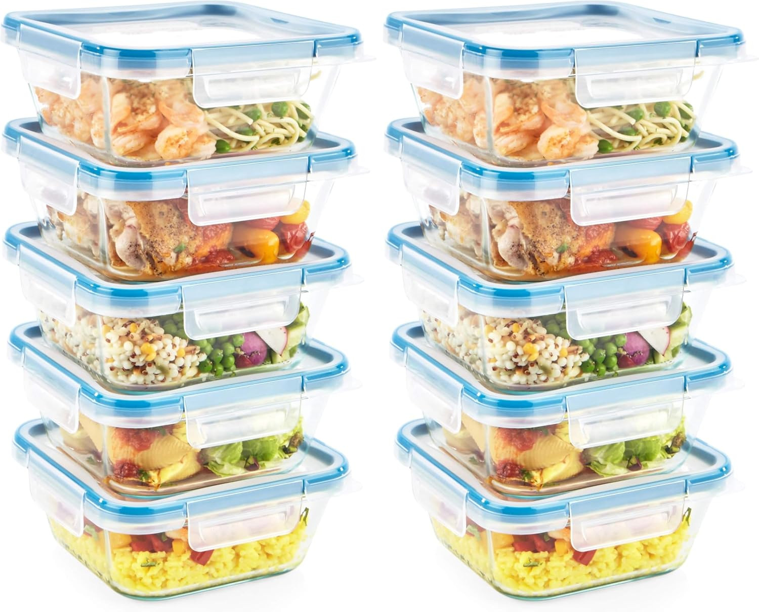 Total Solutions Glass Food Storage Containers Set, Airtight