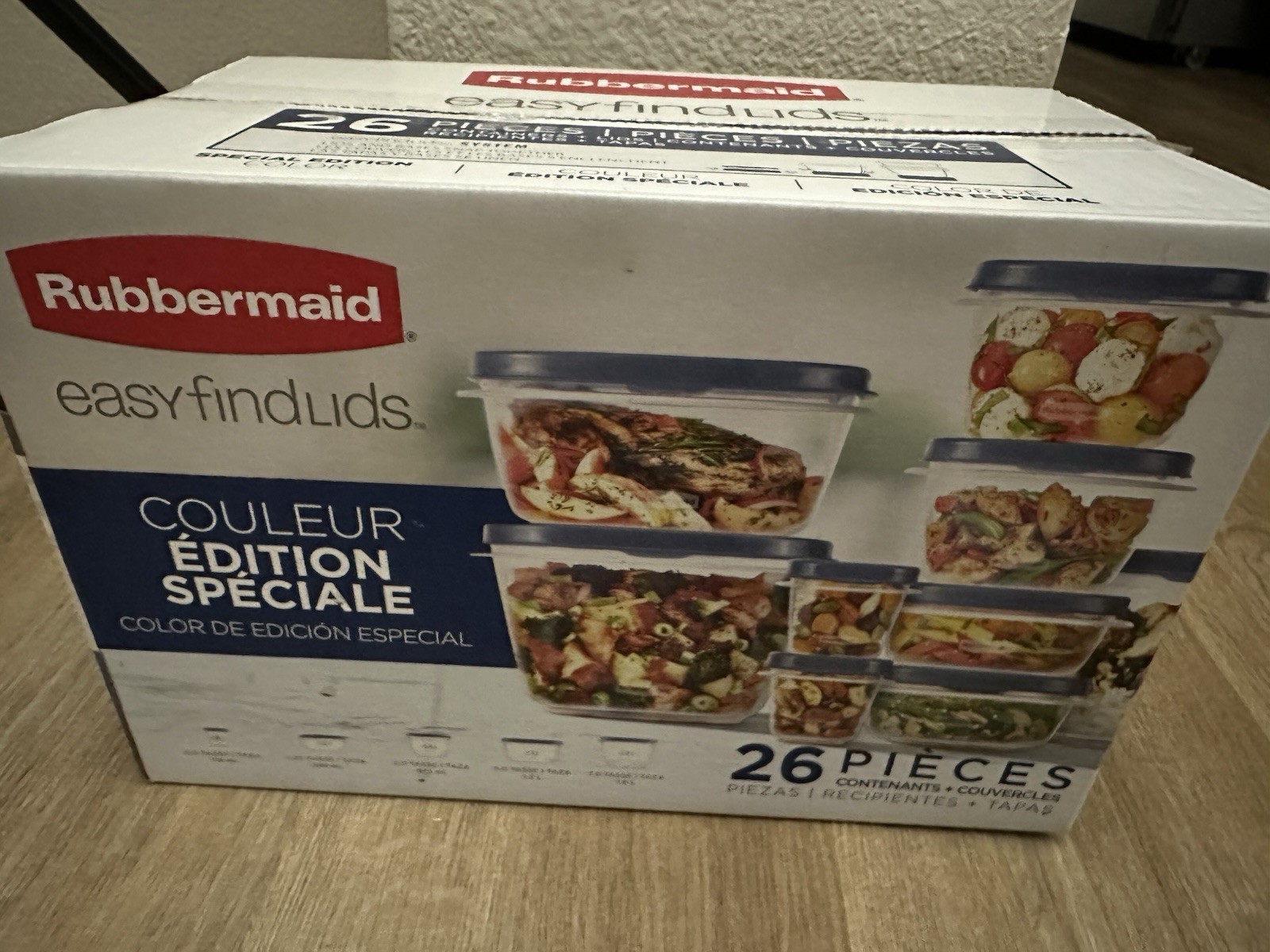 Rubbermaid Easy Find Lids 26 Piece Food Storage Container Set Blue Color-plastic