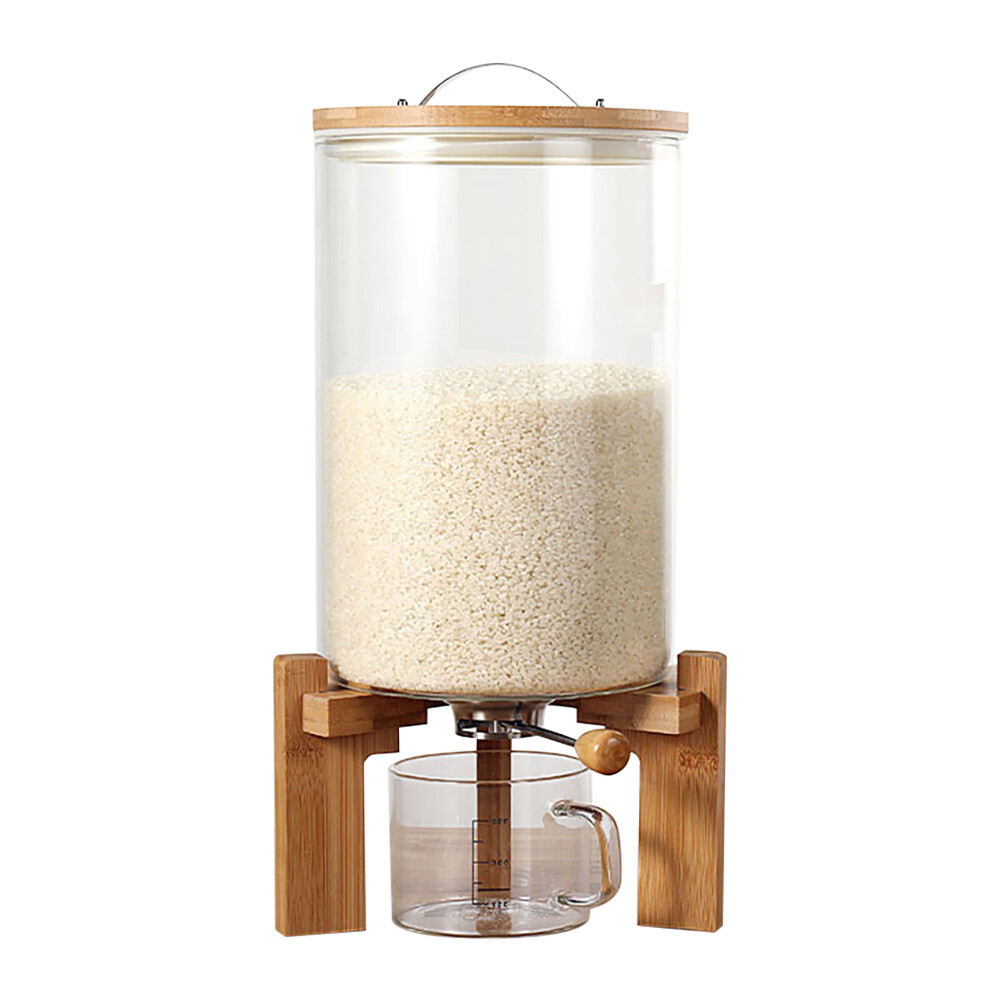 7.5L Rice Dispenser Airtight Storage Container Dry Food Storage W/ Cup Kitchen