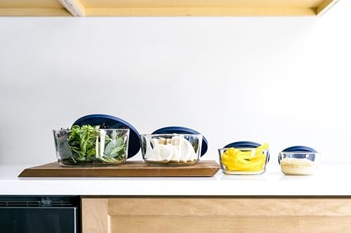 DURA LIVING 8-Piece Glass Food Storage Containers Set (4 Containers + 4 Lids)