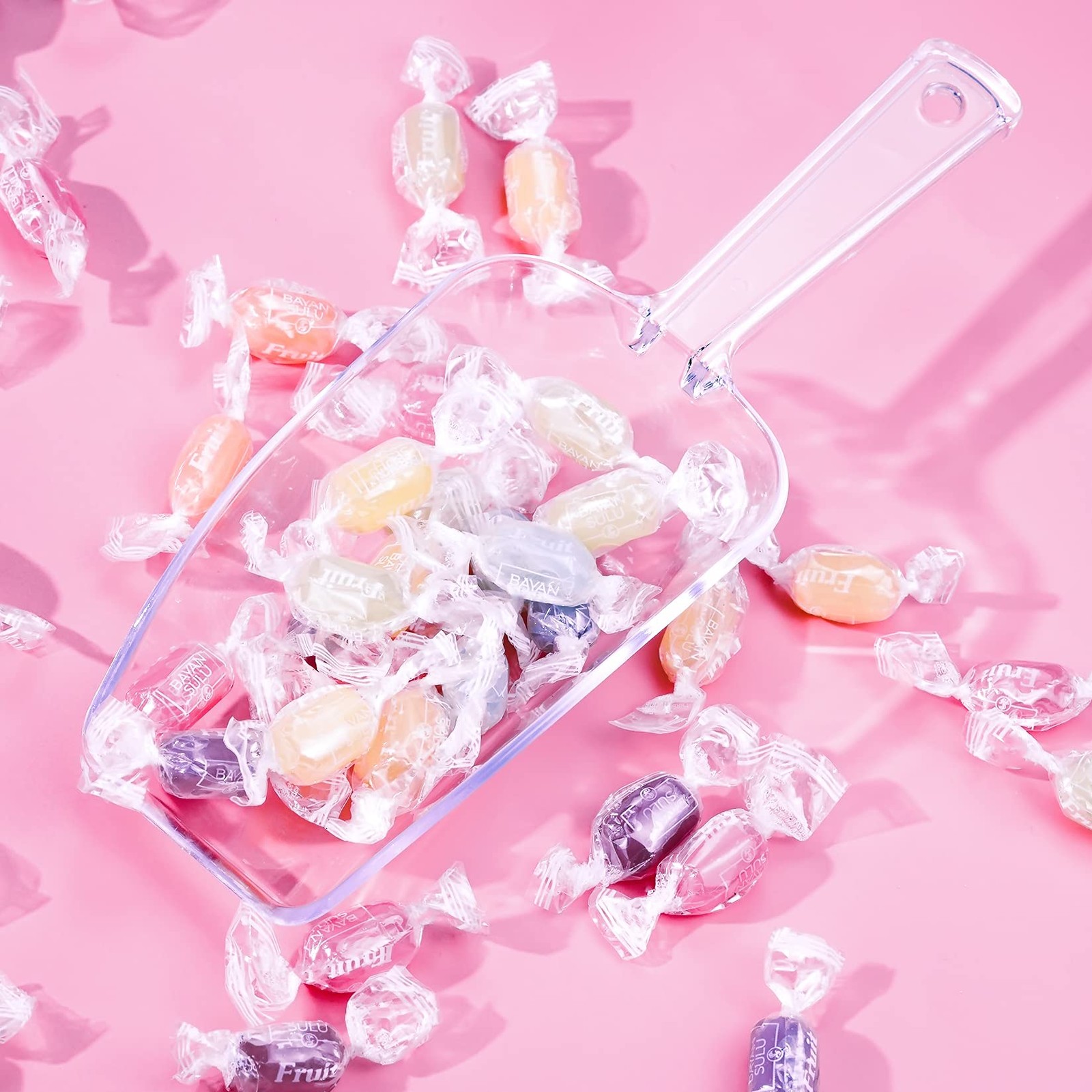 6 Pack Clear Candy Scoopers Popcorn Cookie Scoop for Candy Buffet Ice Cubes