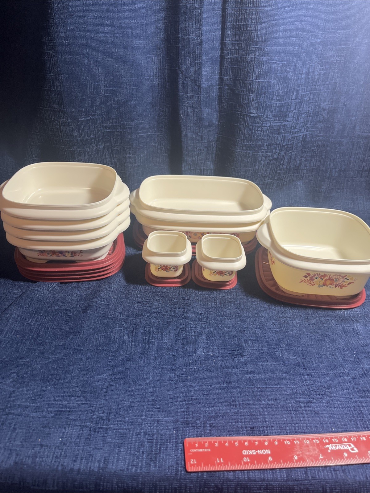 The Pioneer Woman Burgundy Fluttering Fancies 18 Piece Food Storage Set