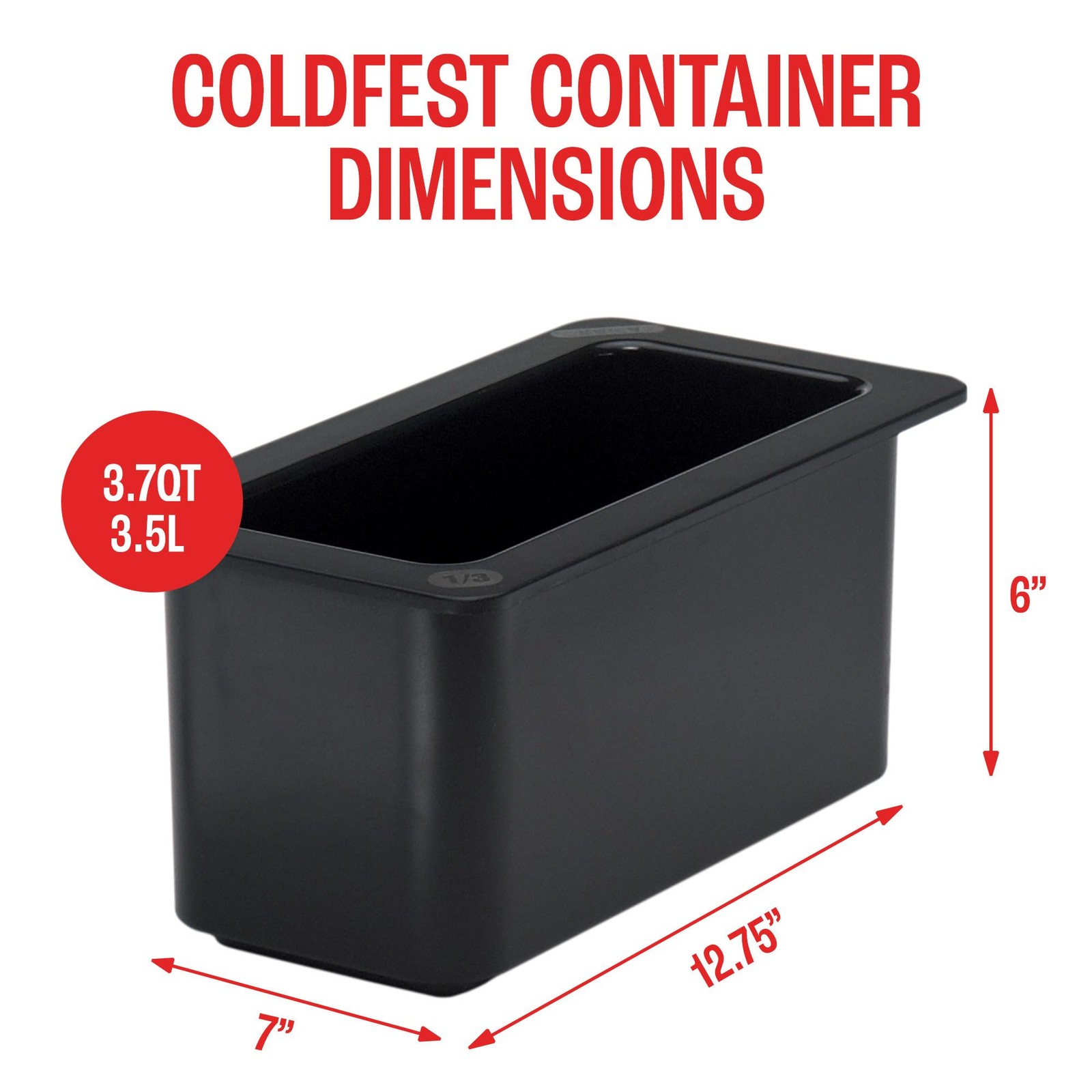 36CF110 ColdFest Black 1/3 Size 6″ H Cold Food Pan