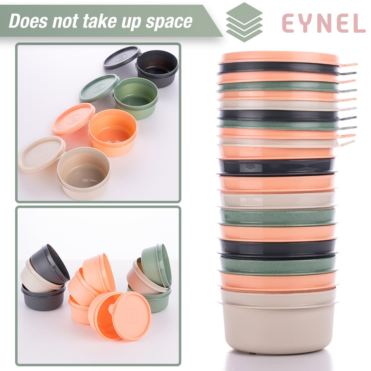 9 Oz Small Round Food Storage Containers With Lids Set Of 10 Airtight Leakproof