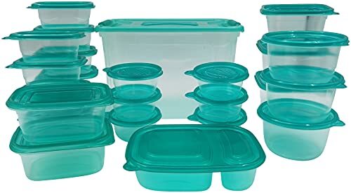 50-Piece Storage Container Set Snap On Lids Microwave Top Rack Dishwasher Safe