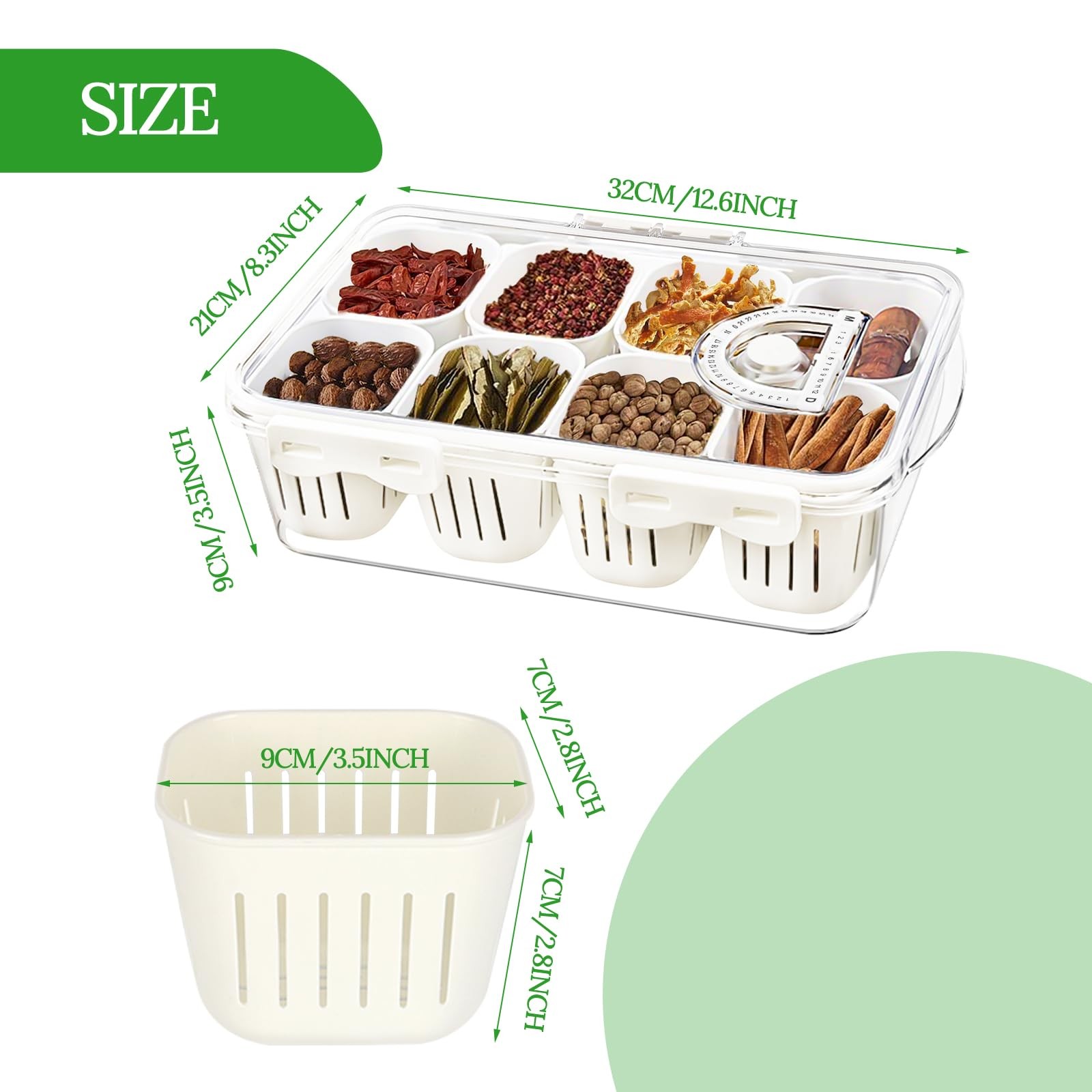 Divided Serving Tray with Lid, Portable Snack Charcuterie Veggie Tray with Li…