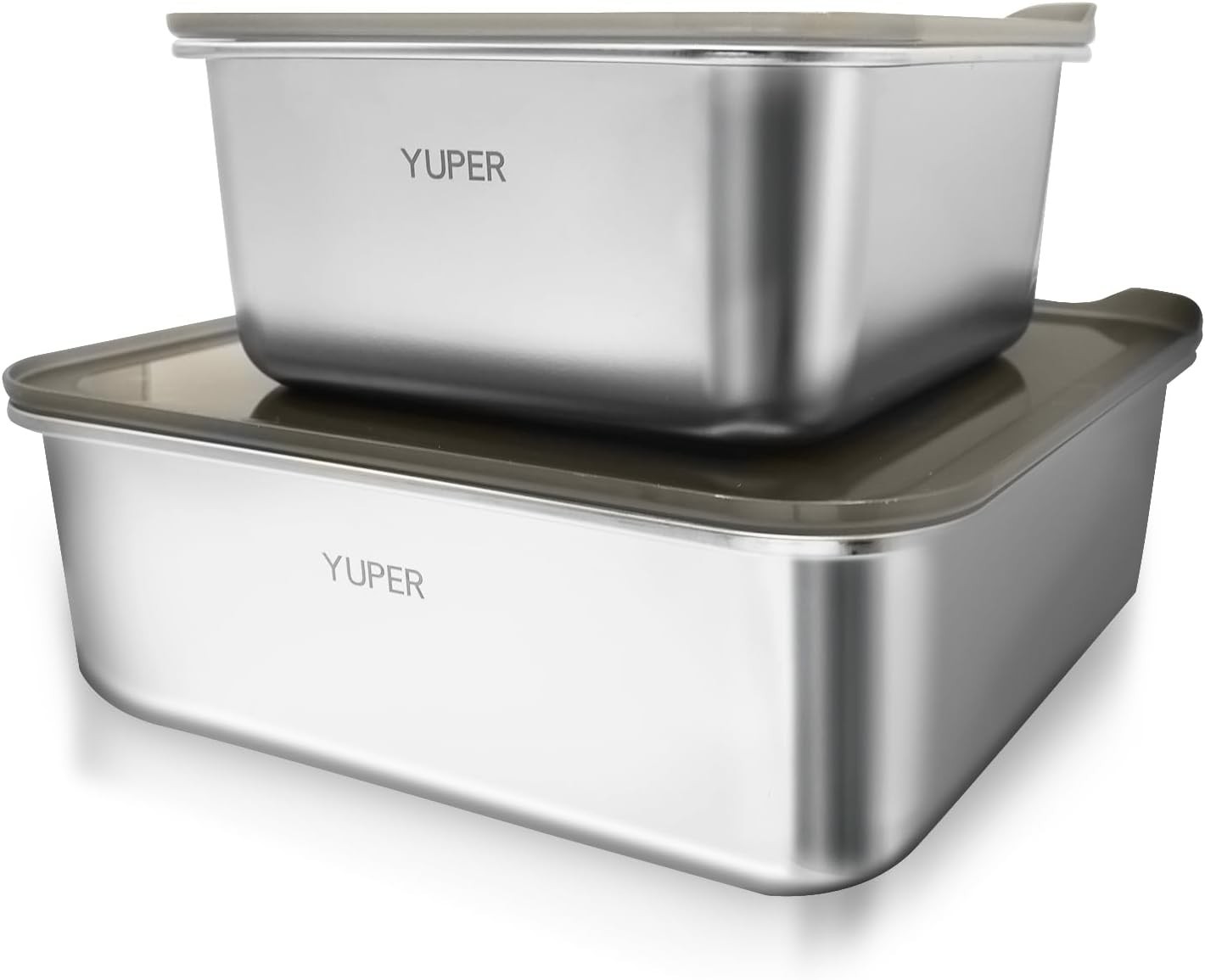 YUPER Stainless Steel Food Containers with Lids 2 Pack 88oz + 162oz