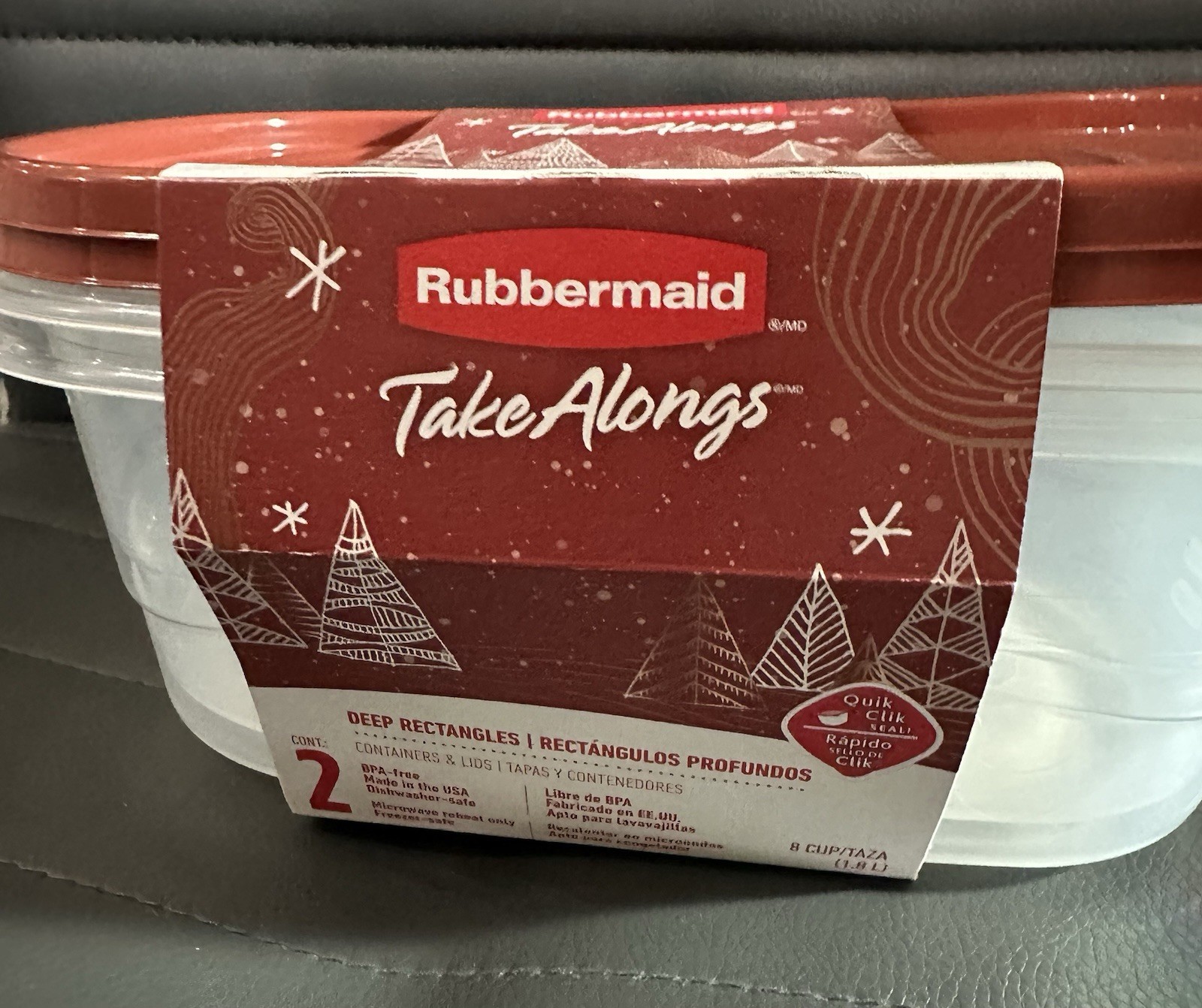Rubbermaid TakeAlongs 2-Pack 8-Cup Containers *Holiday Red Color* (Burnt Umber)