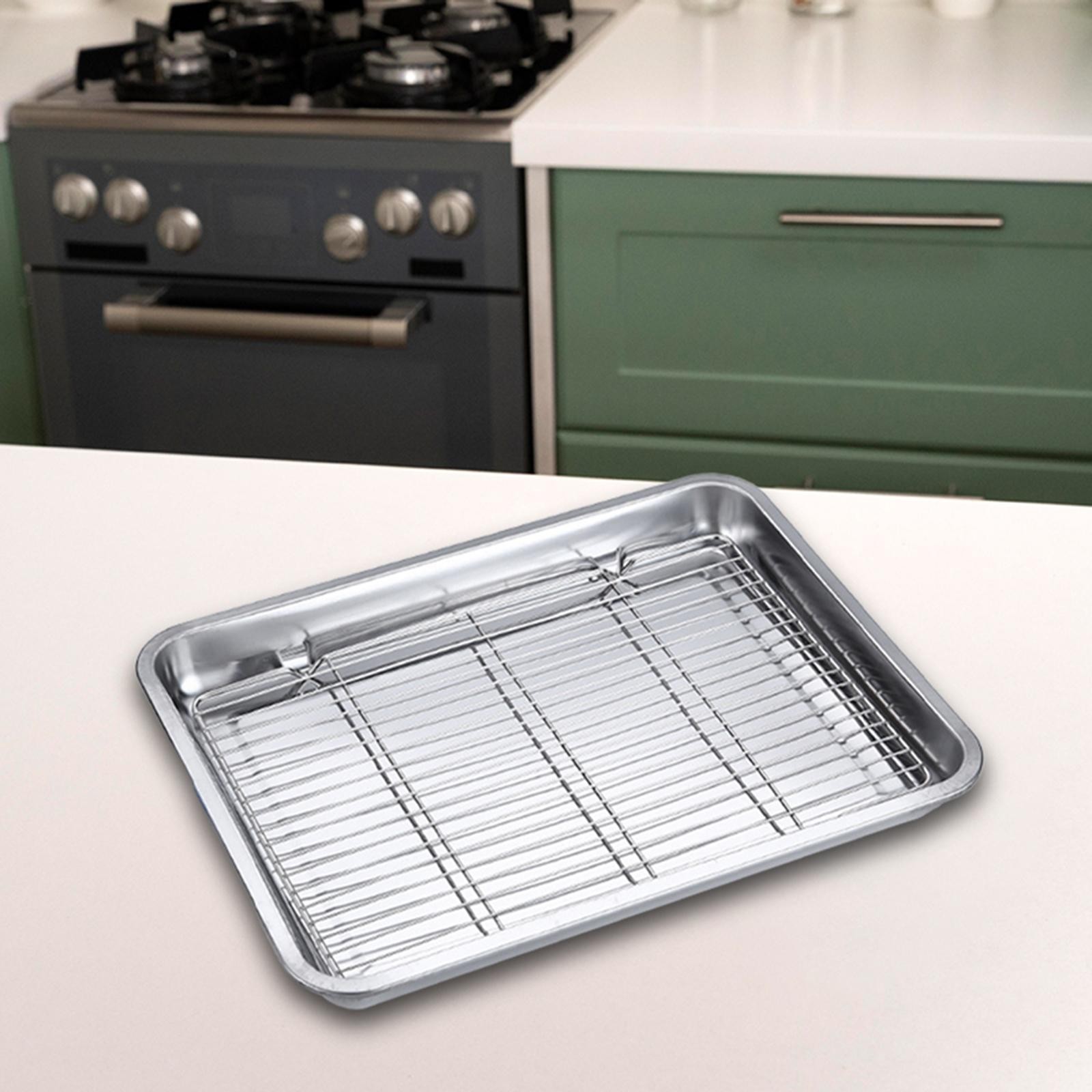 Baking Sheet with Rack Oil Draining Pan for Cooking Pizza Crisper Commercial