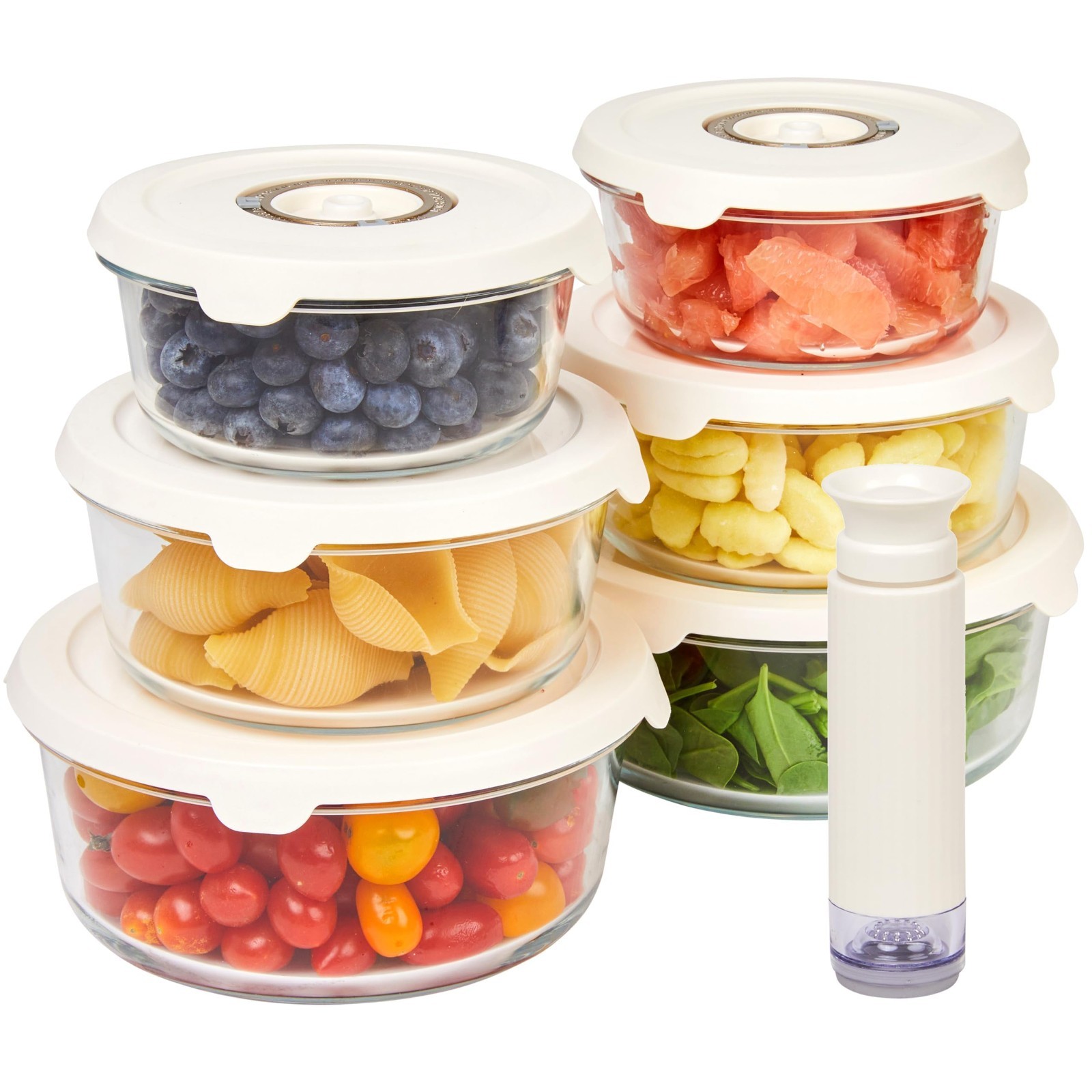 Vacuum Food Storage Containers Set of 6 – BPA-Free Glass, Leak-Proof, Meal Prep